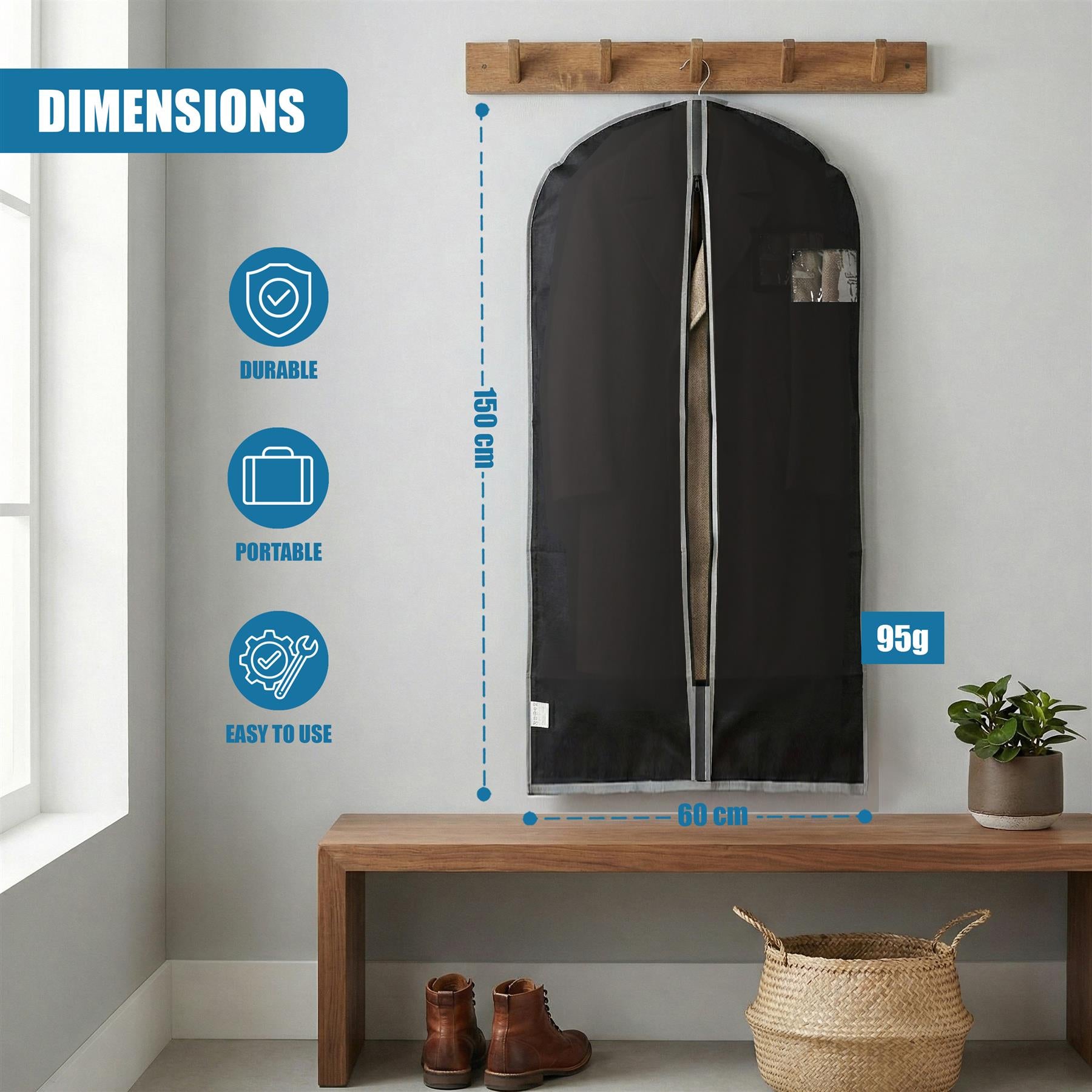 Garment Bags with Zip, Set of 2