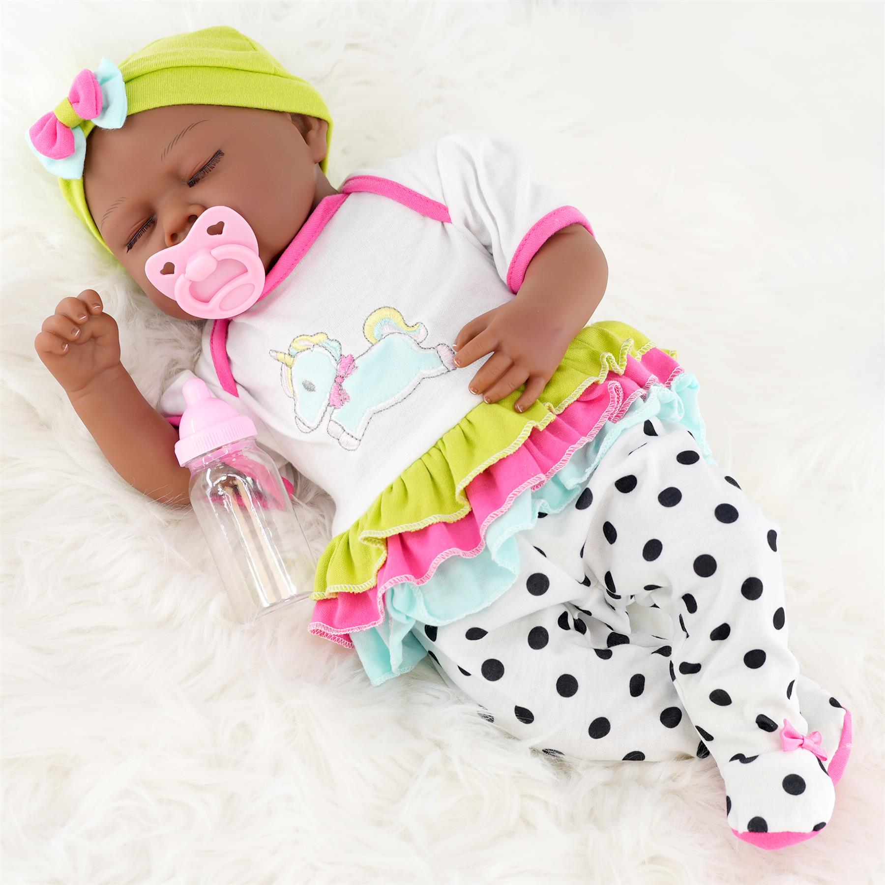 BiBi Black Doll Reborn Ethnic Sleeping Girl "Fay" (50 cm / 20") by BiBi Doll - The Magic Toy Shop