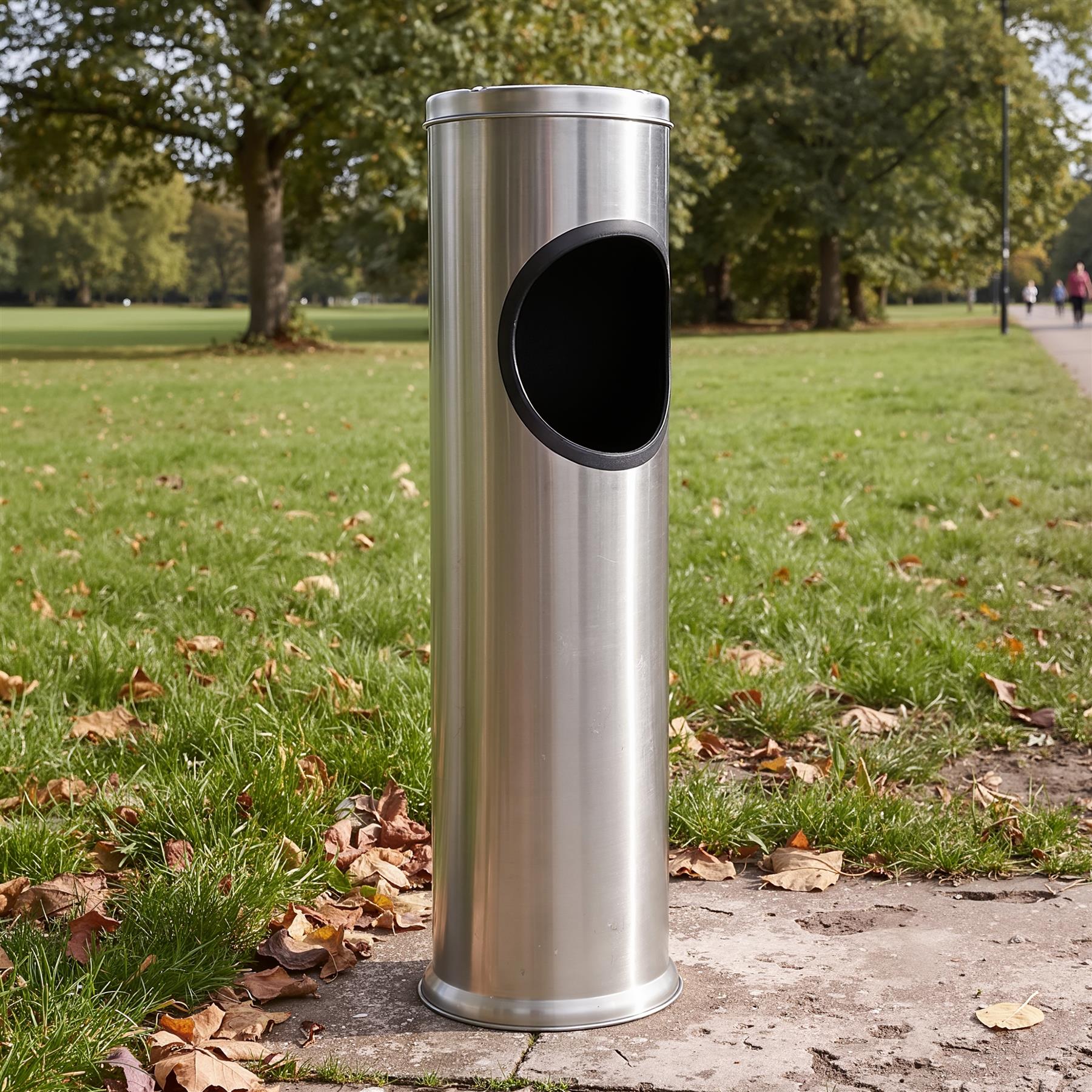 Free Standing Stainless Steel Outdoor Ashtray with Bin