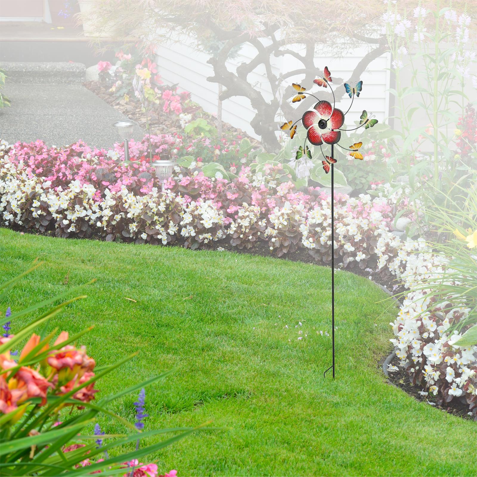 Large Freestanding Metal Garden Windmill - Butterflies Design by GEEZY - The Magic Toy Shop