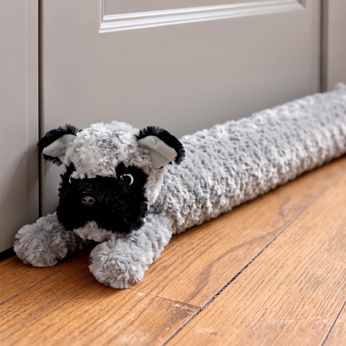 Novelty Grey Dog Draught Excluder for Doors