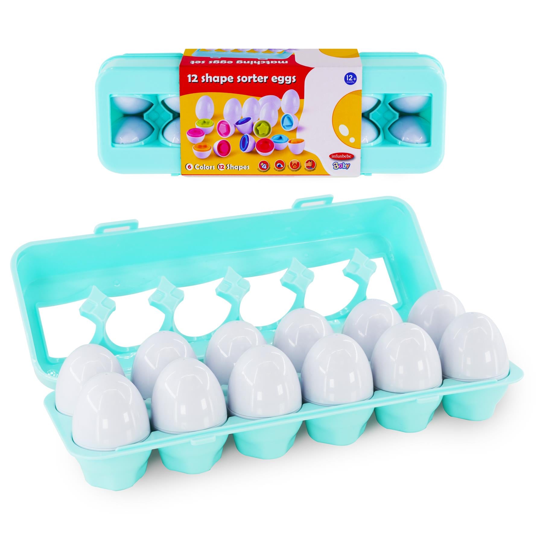 12 Shape Sorter Eggs