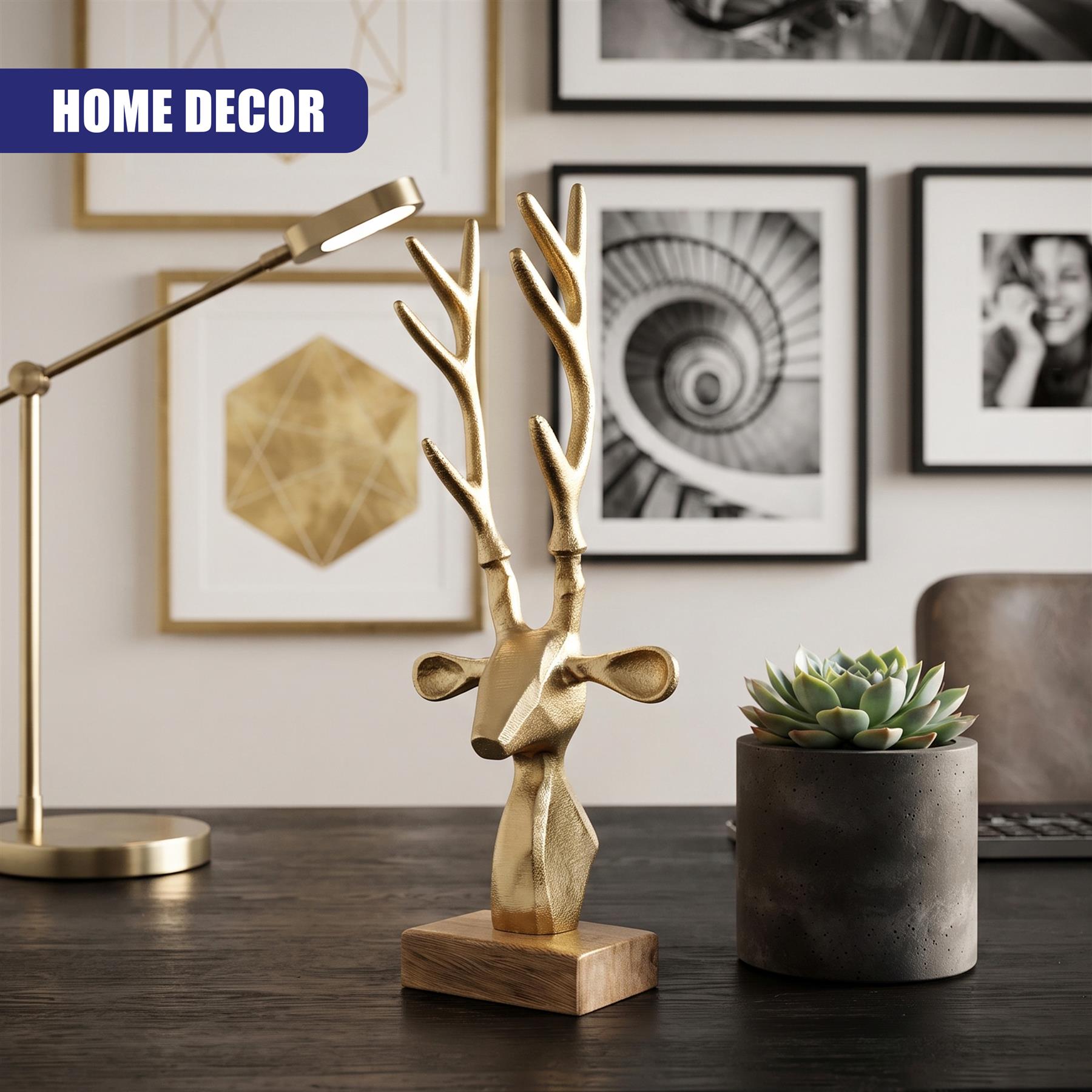 Golden Deer Head Ornament
