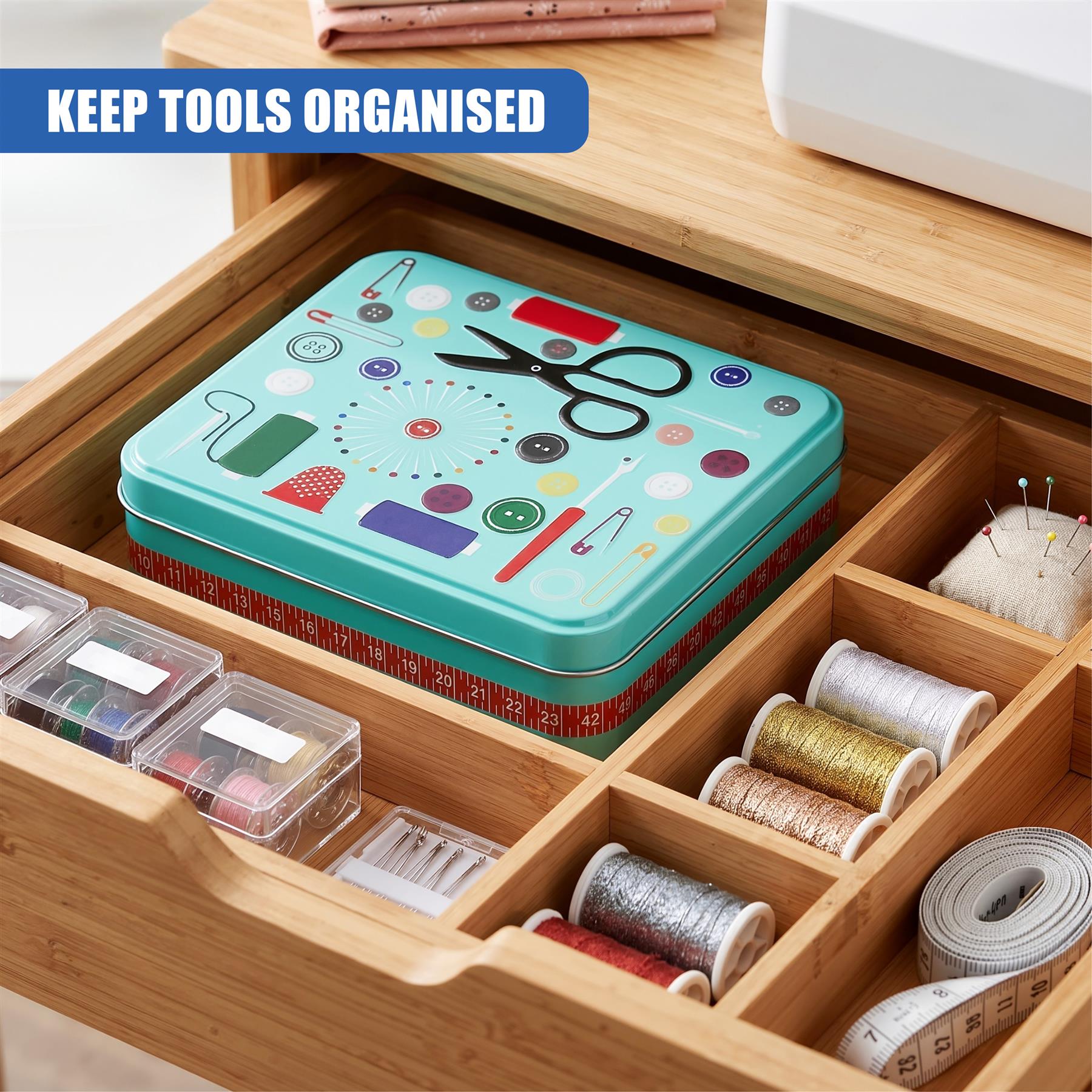 Metal Sewing Kit Box