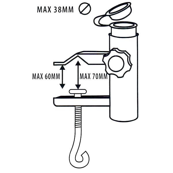 GEEZY Metal Balcony Parasol Holder Clamp