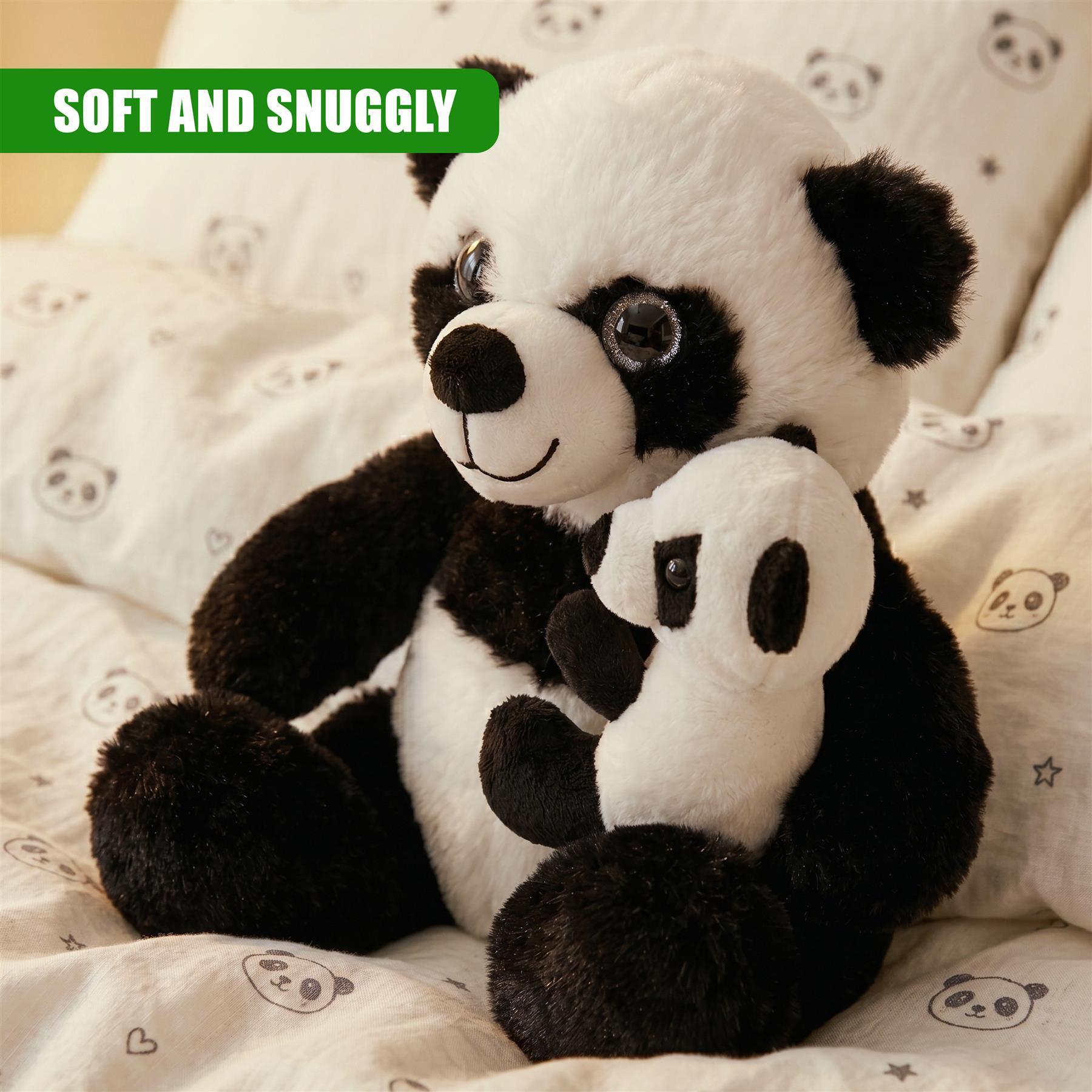9.5" Mum & Baby Panda Soft Toy
