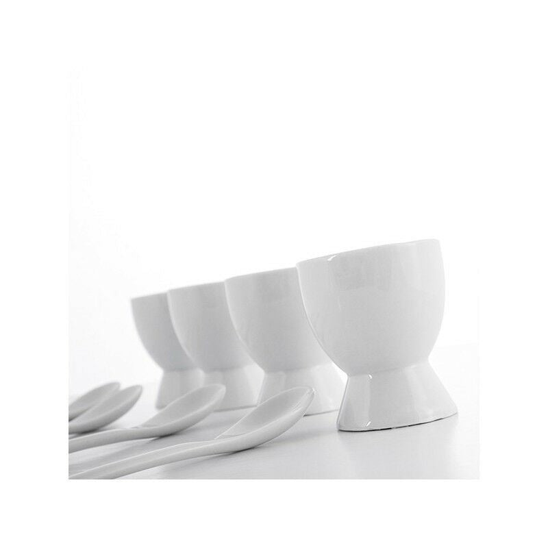 8 Piece Porcelain Egg Cups And Spoons