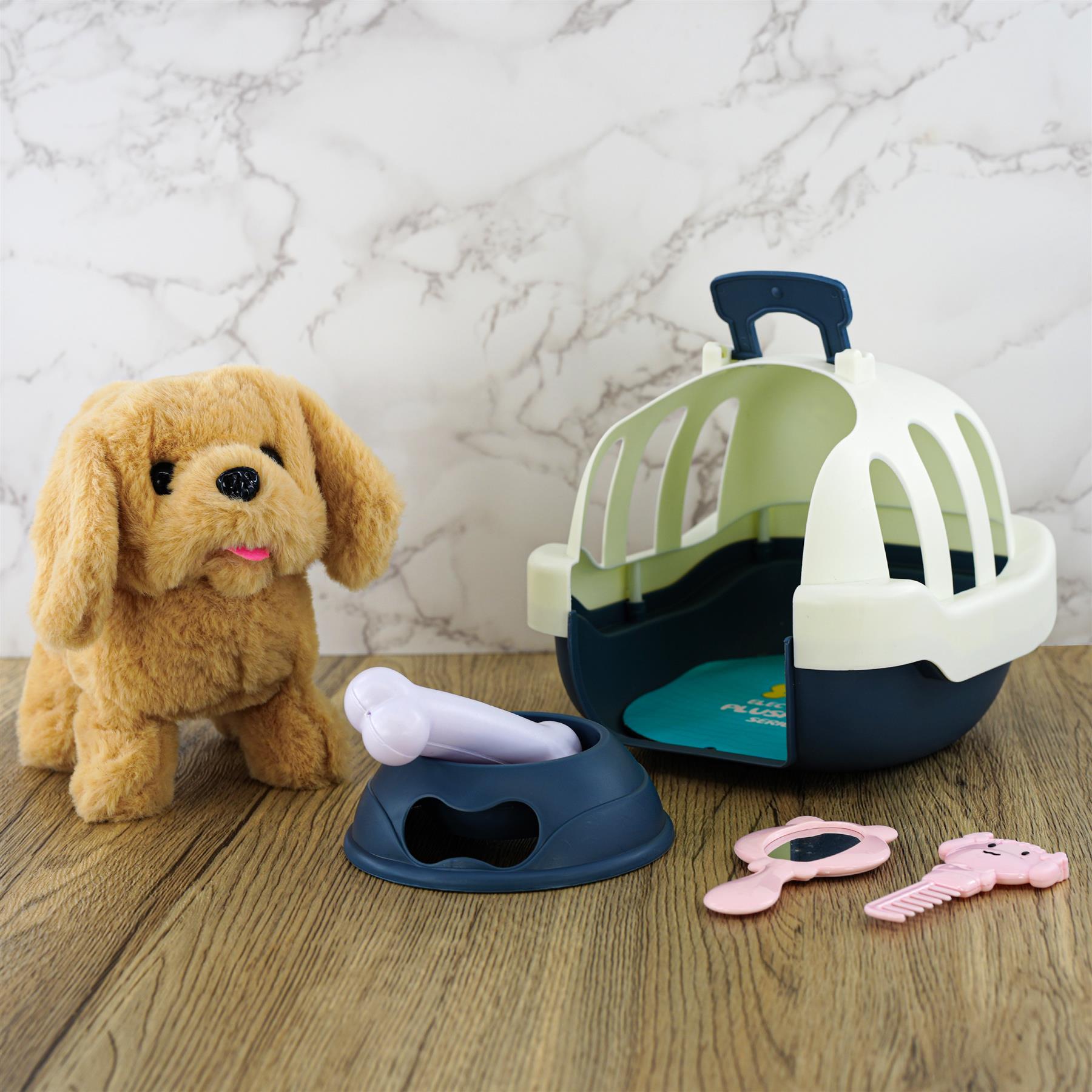 The Magic Toy Shop Electronic Plush Dog Carrier Set