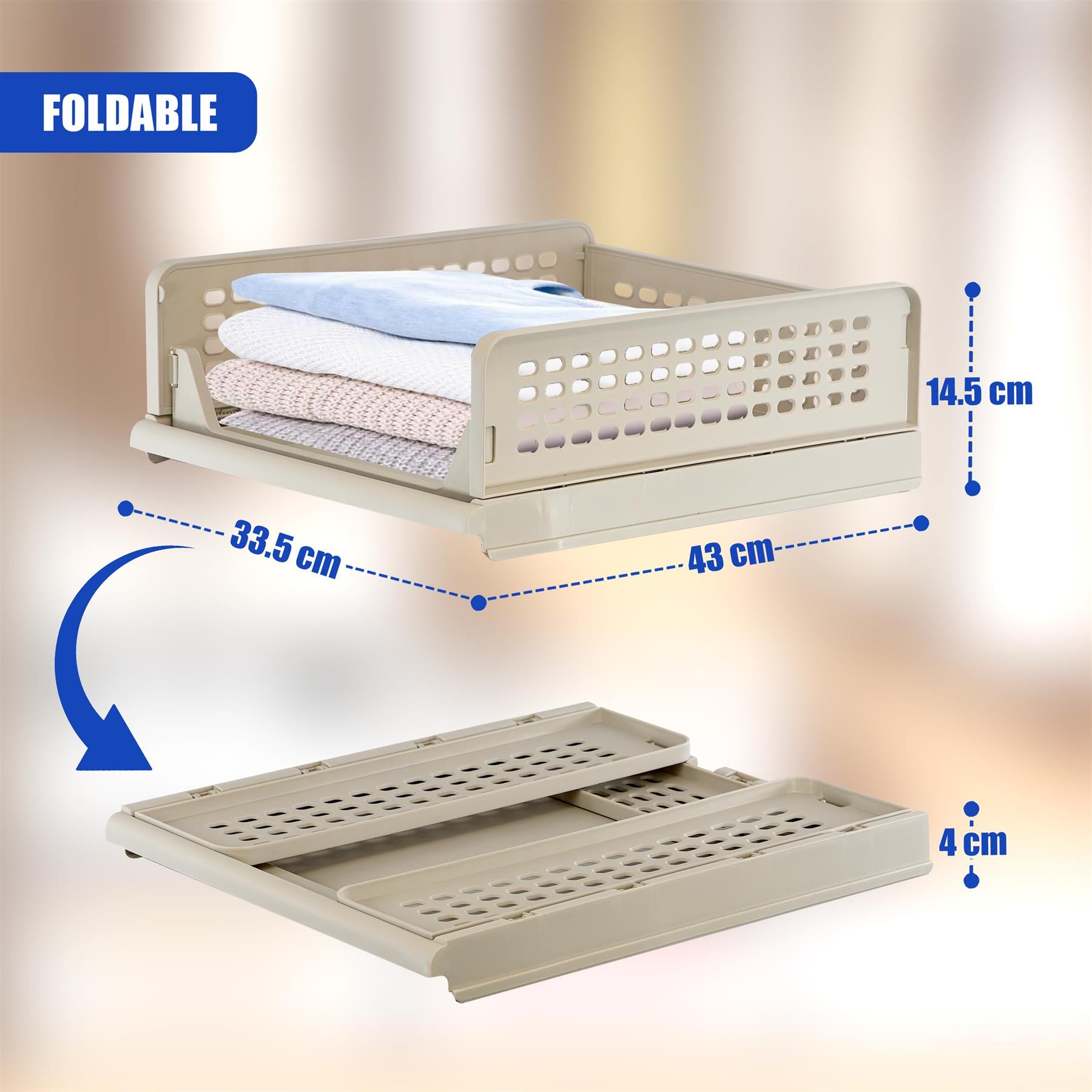 Foldable Shelf Drawers Set of 4