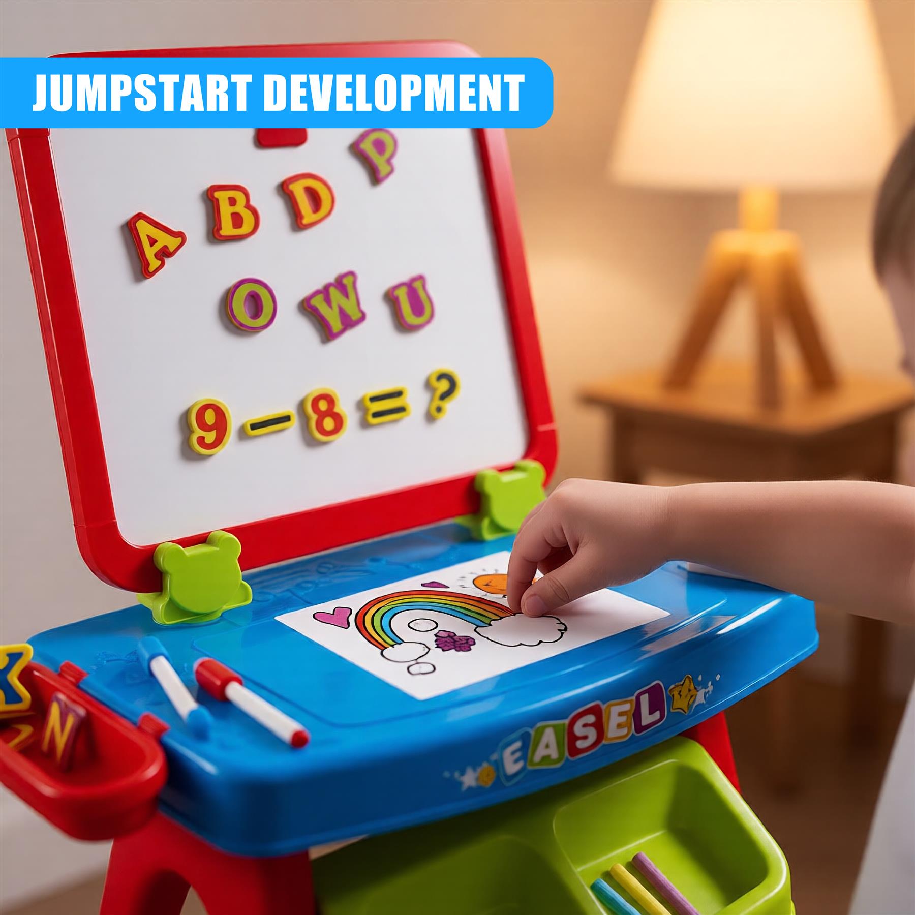 Learning Desk & Magnetic Easel Chalkboard