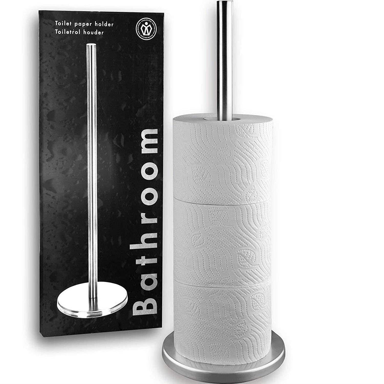 Stainless Steel Bathroom Toilet Paper Roll Holder by MTS - The Magic Toy Shop