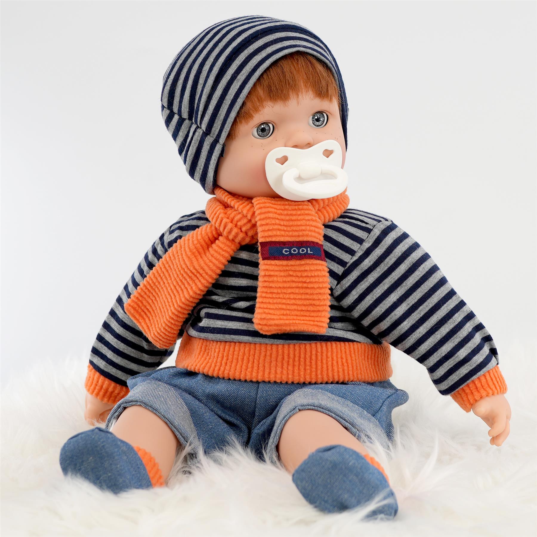 BiBi Doll BiBi Sleeping Ginger Boy Doll (45 cm / 18")