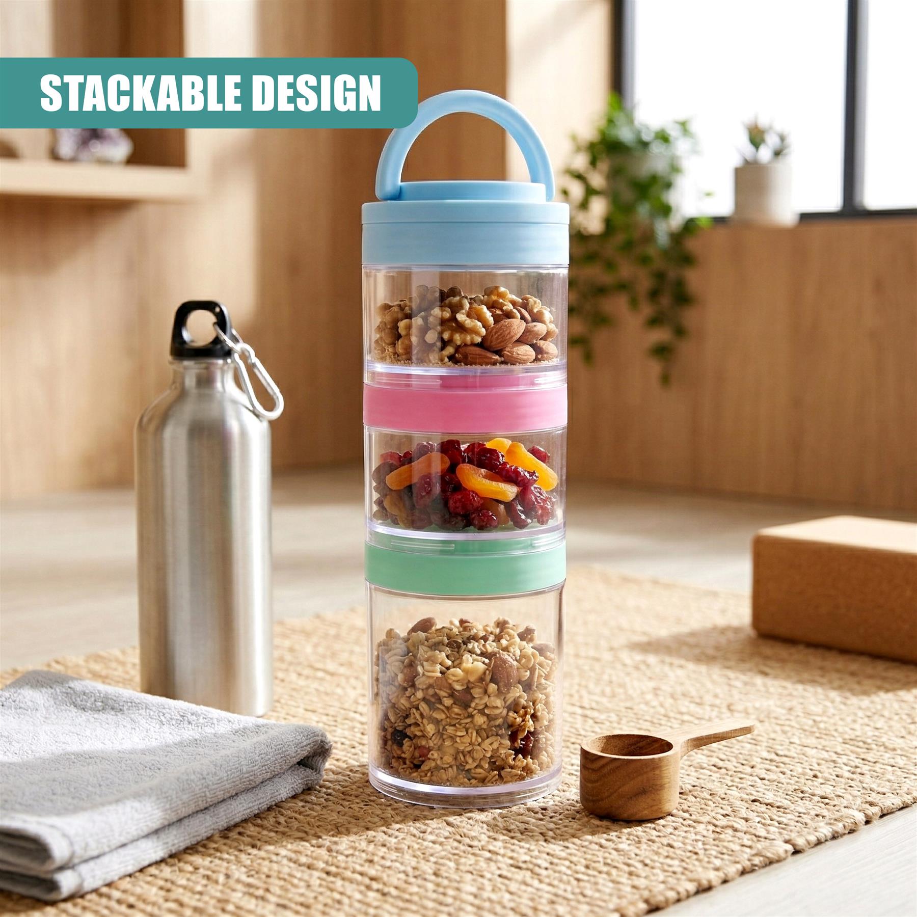 3 Piece Stackable Snack Pots
