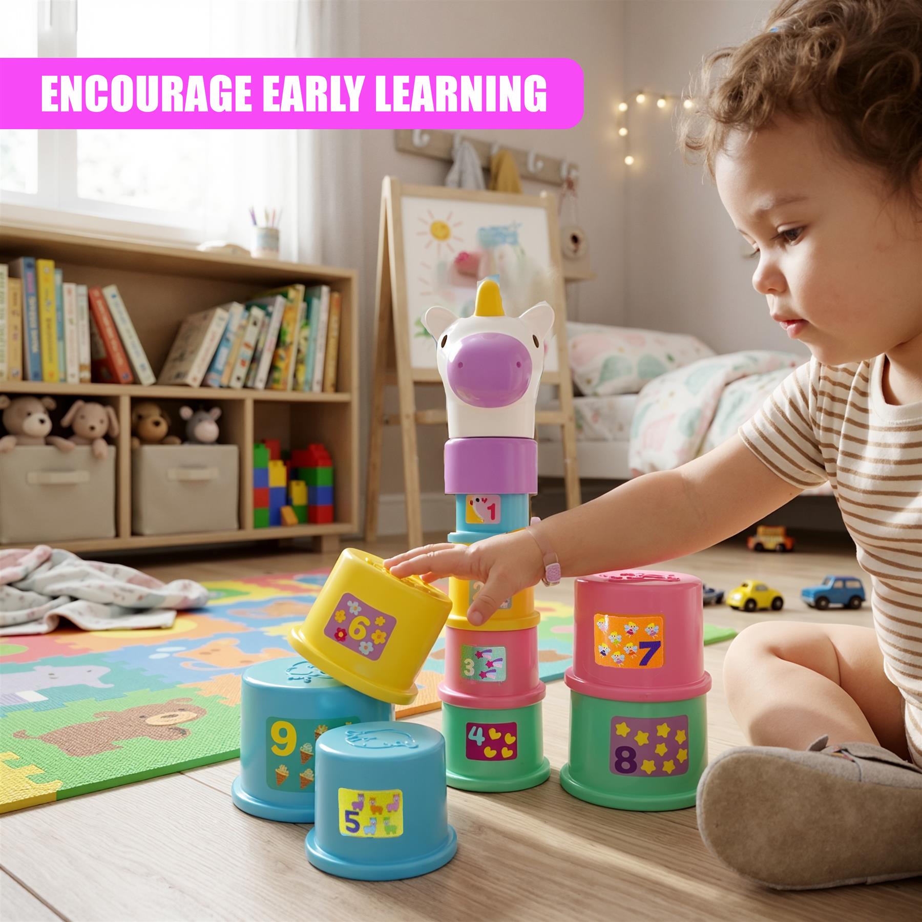 Poppy The Unicorn Stacking Cups