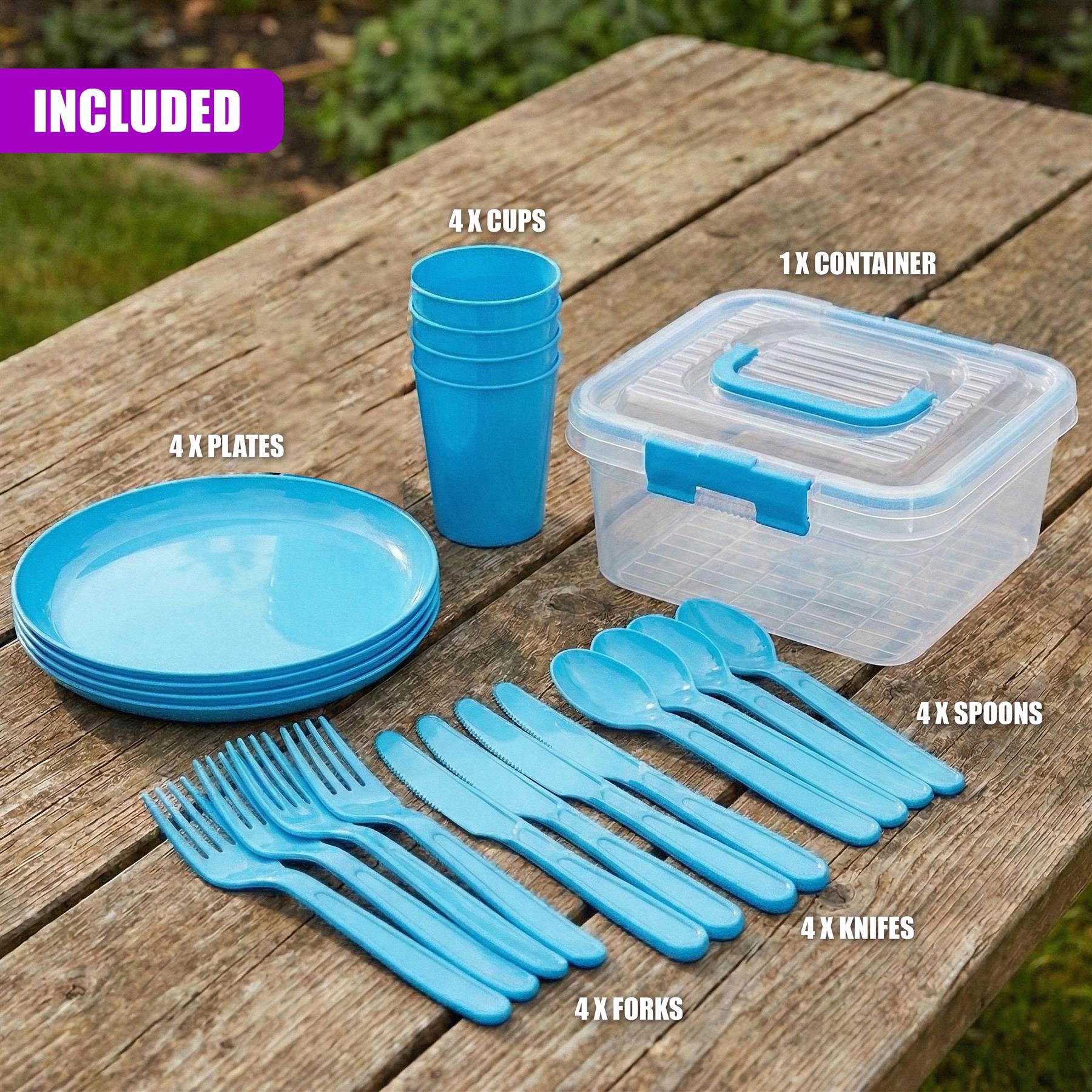 21 Piece Picnic Cutlery Set