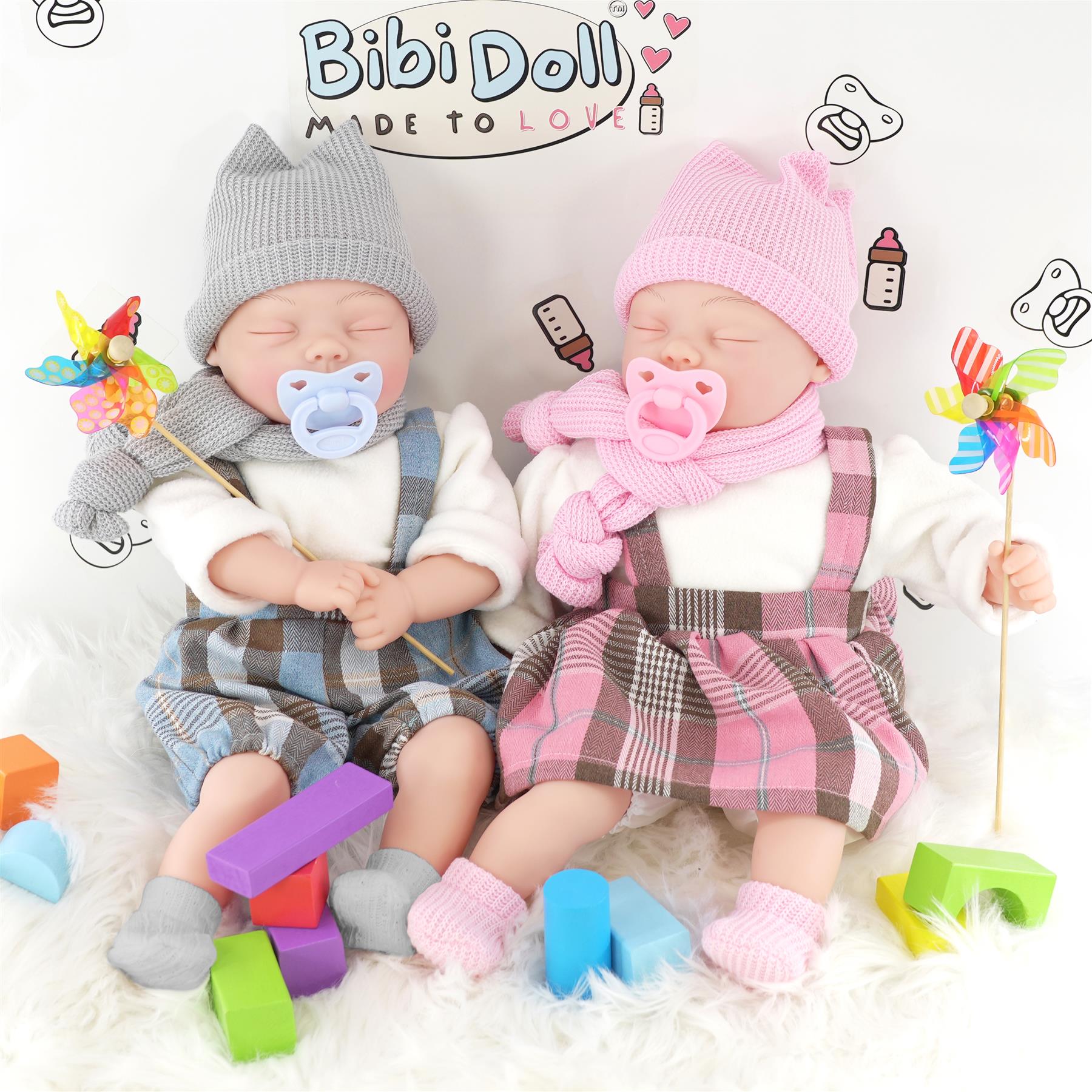 BiBi Baby Doll - Pink Tartan (45 cm / 18") by BiBi Doll - The Magic Toy Shop