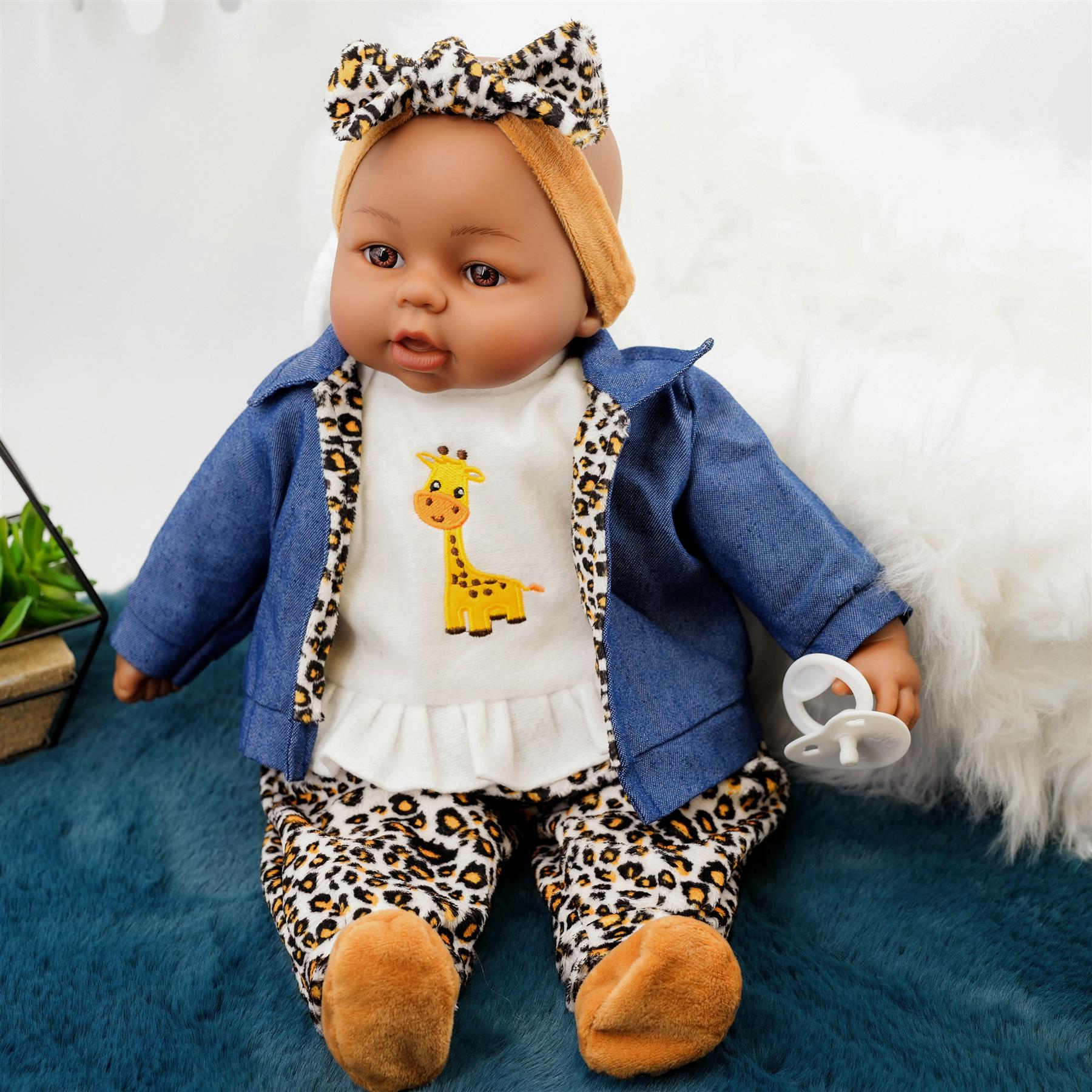 BiBi Black Baby Doll "Cheetah" (45 cm / 18")