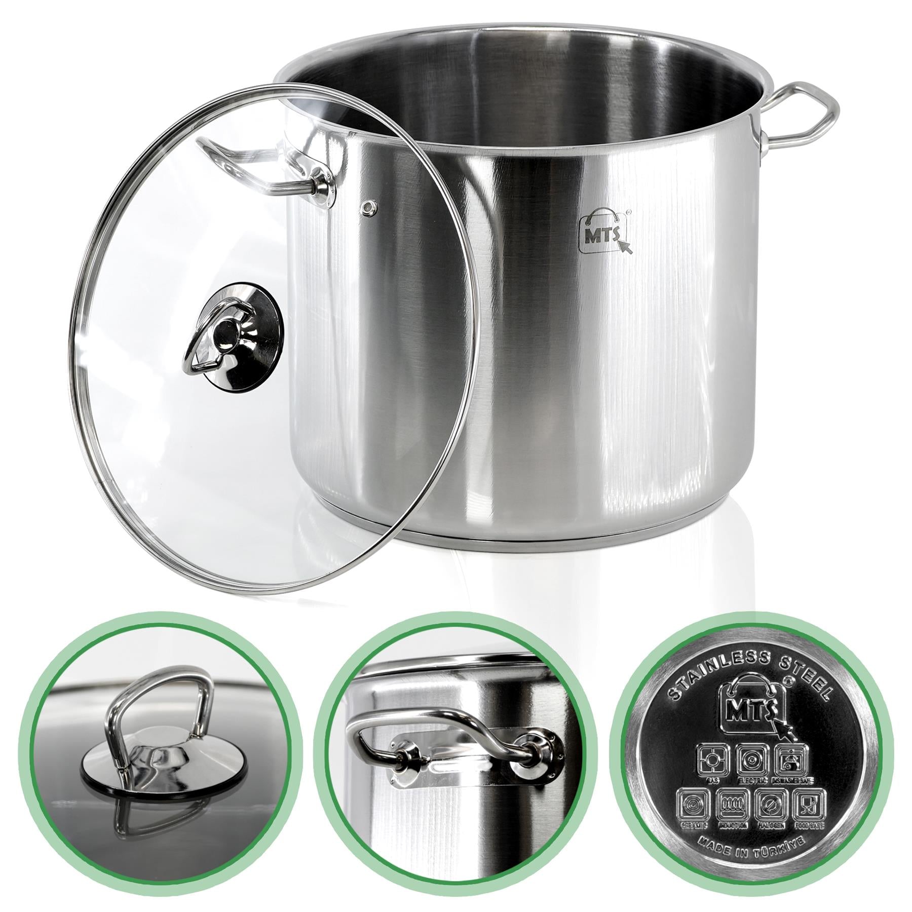 9 Litre Stock Pot With Glass Lid