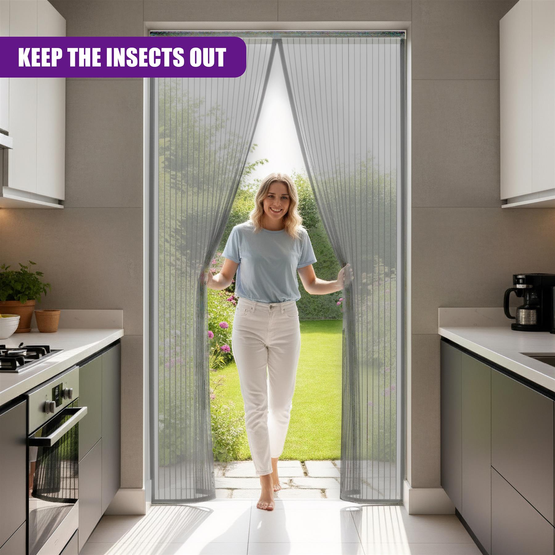 Magnetic Grey Fly Screen
