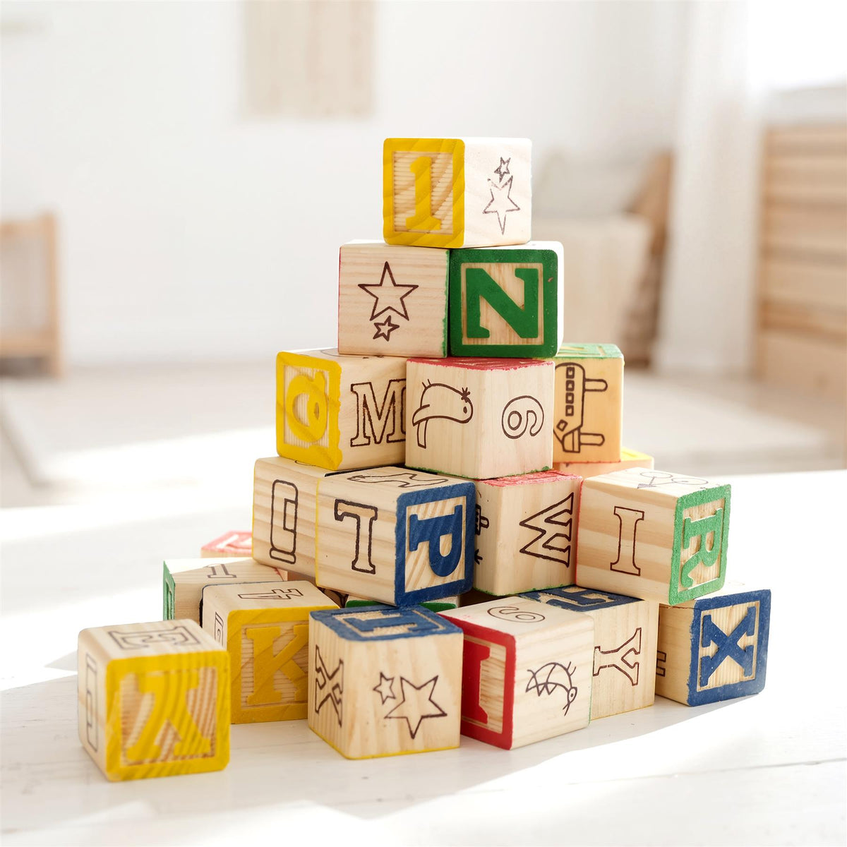 Wooden Block Set ABC 123 Number Block Set