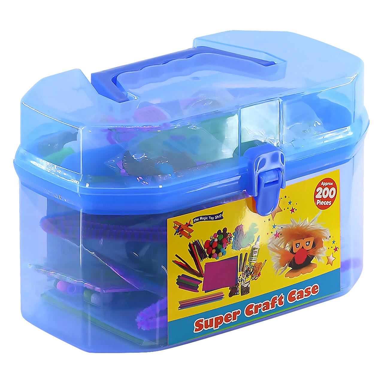 The Magic Toy Shop Blue Kids Super Craft Carry Case