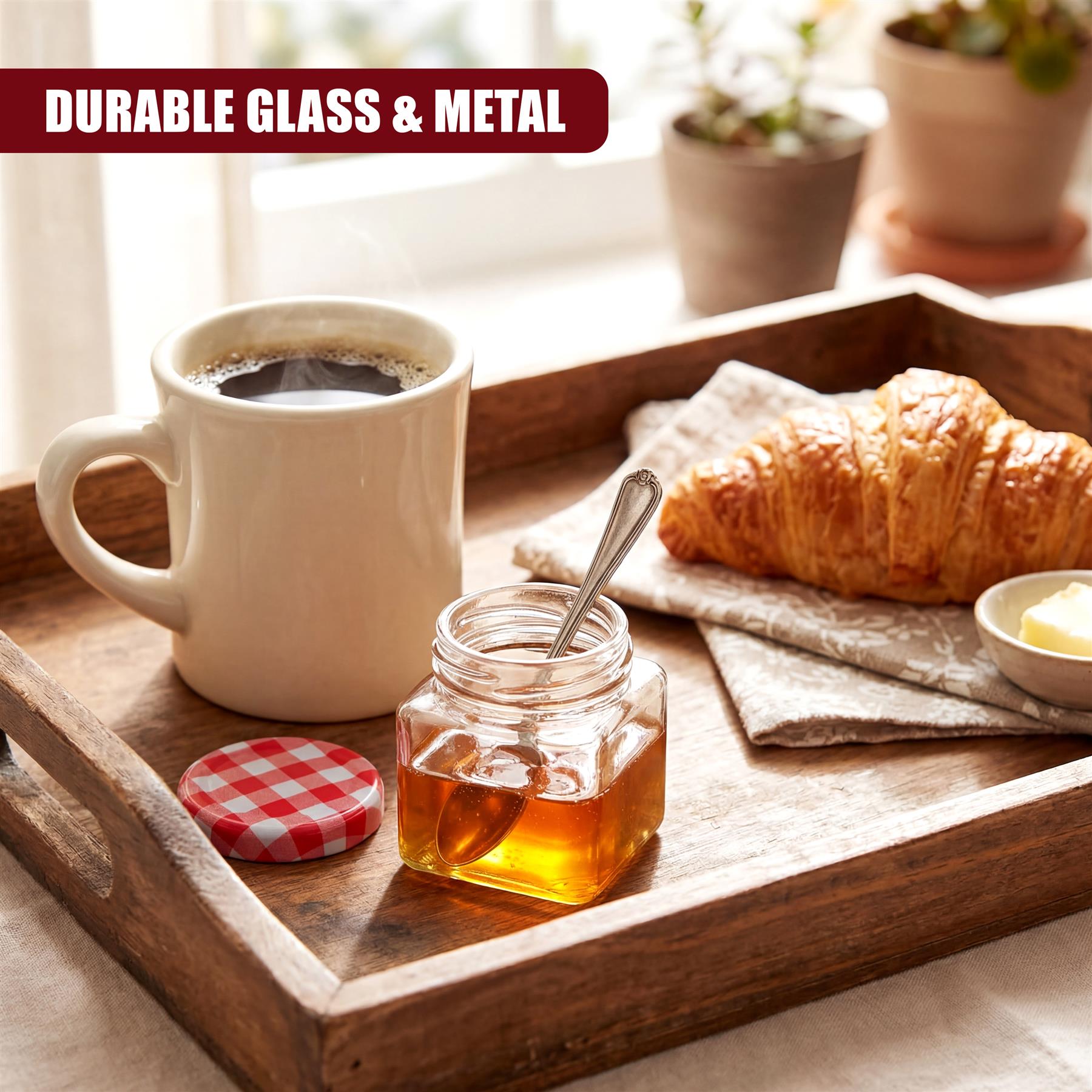 Set of 4 Mini Glass Jars, 75 ml