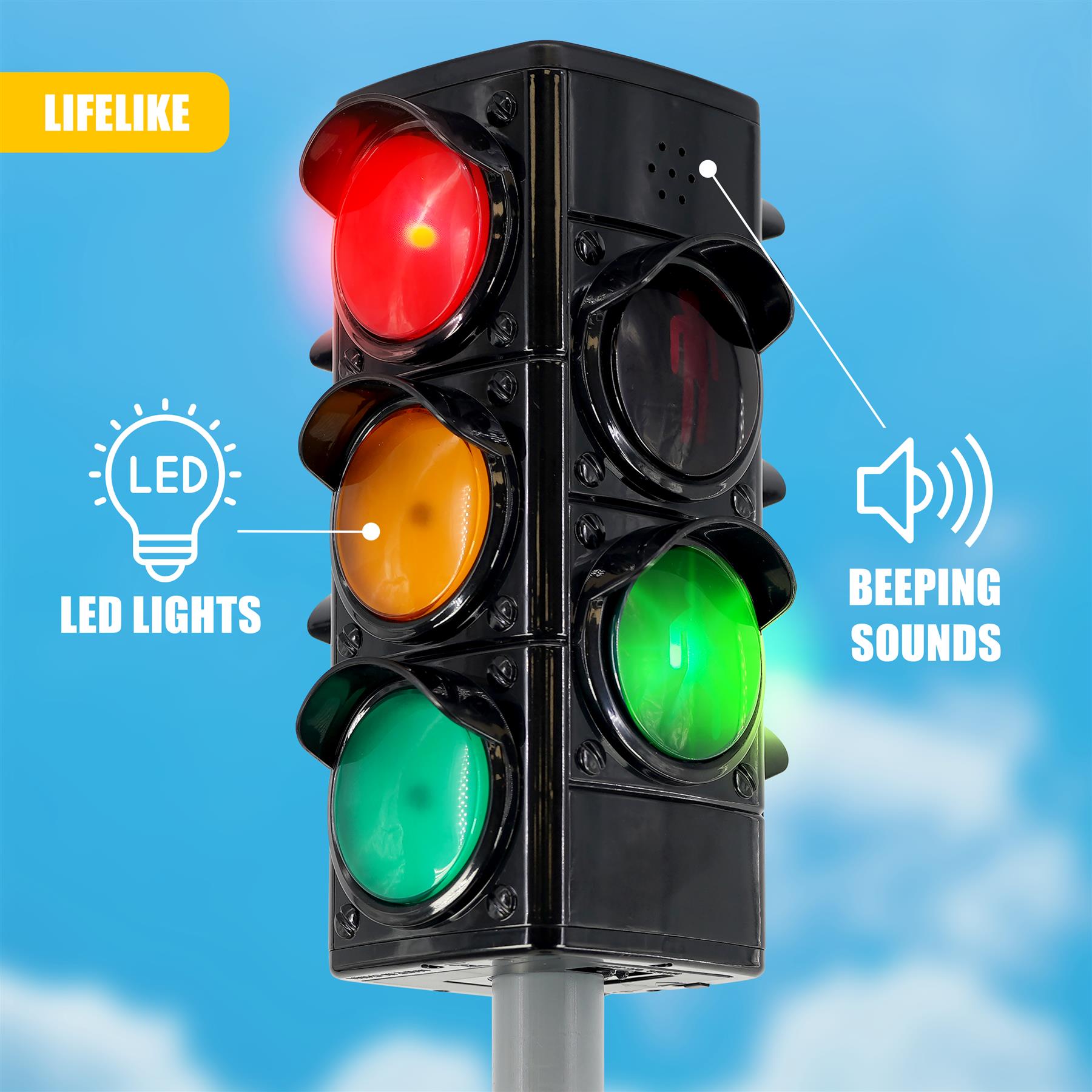 LED toy traffic light with beeping sounds - The Magic Toy Shop