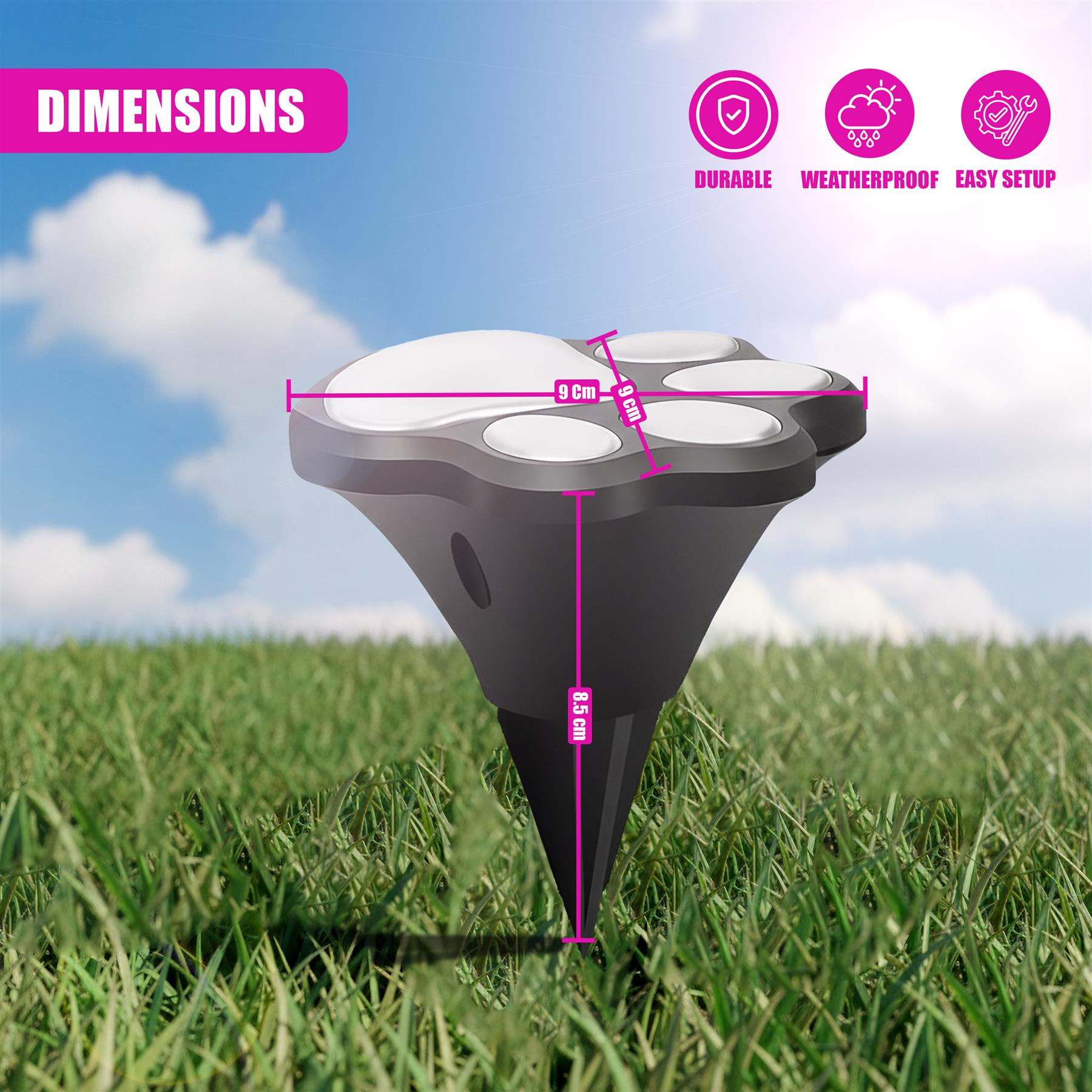 Paw Print Solar Stake Light, Set of 4