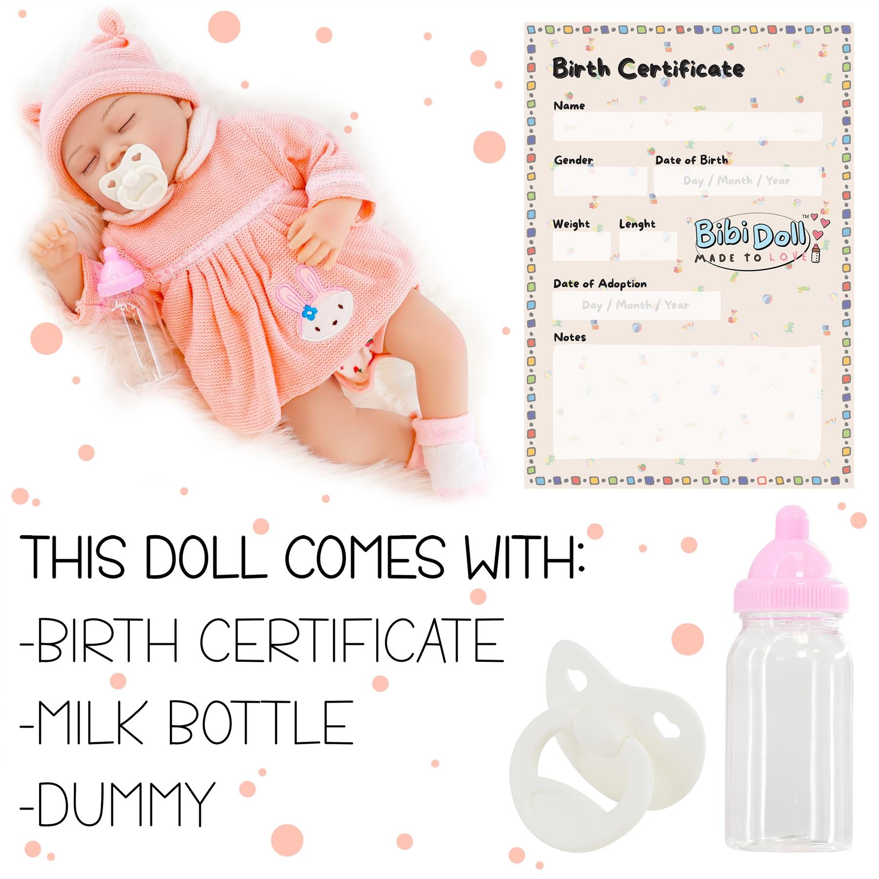 20" Reborn Sleeping Baby Girl Doll by BiBi Doll - The Magic Toy Shop