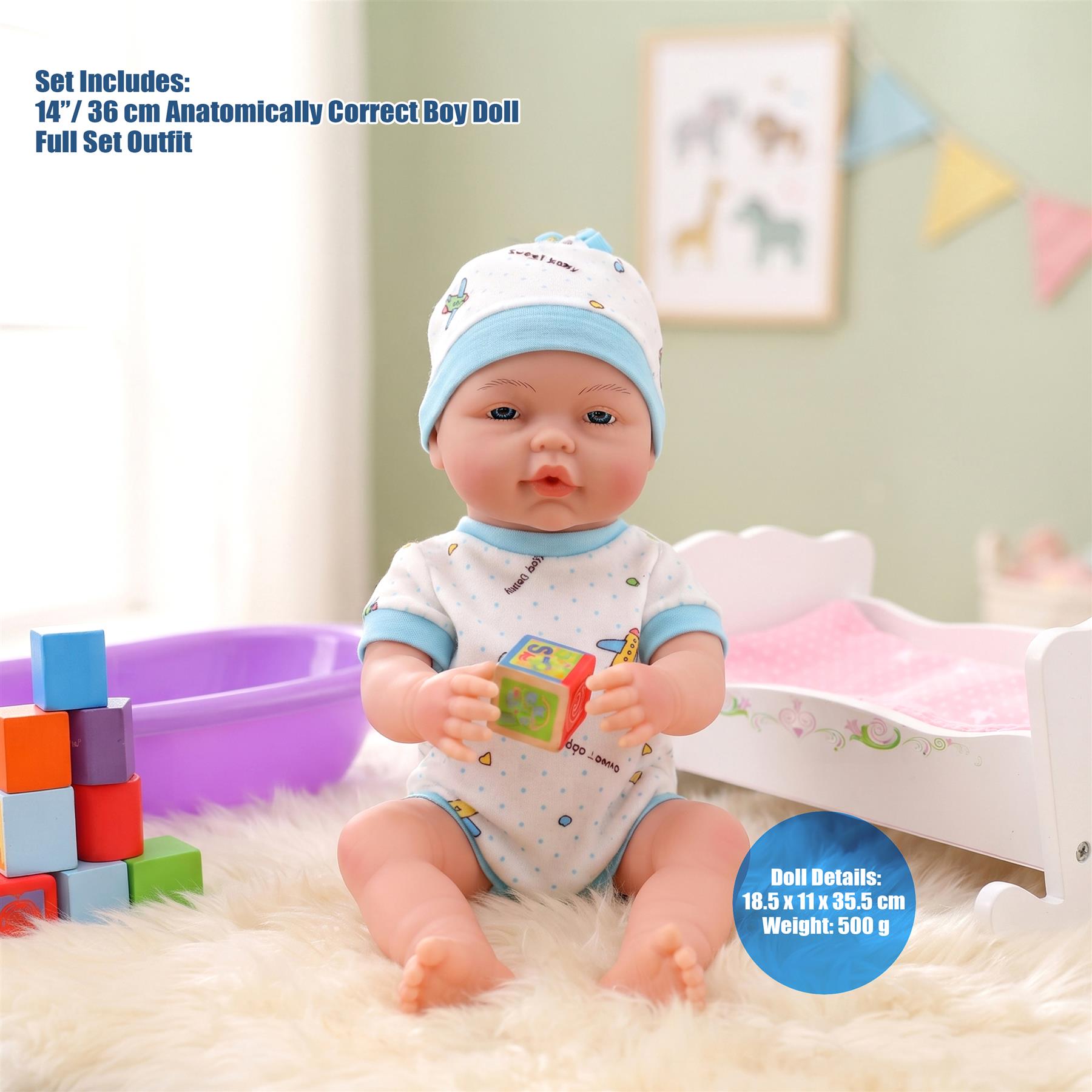 BiBi Anatomically Correct Boy Doll (36 cm / 14")