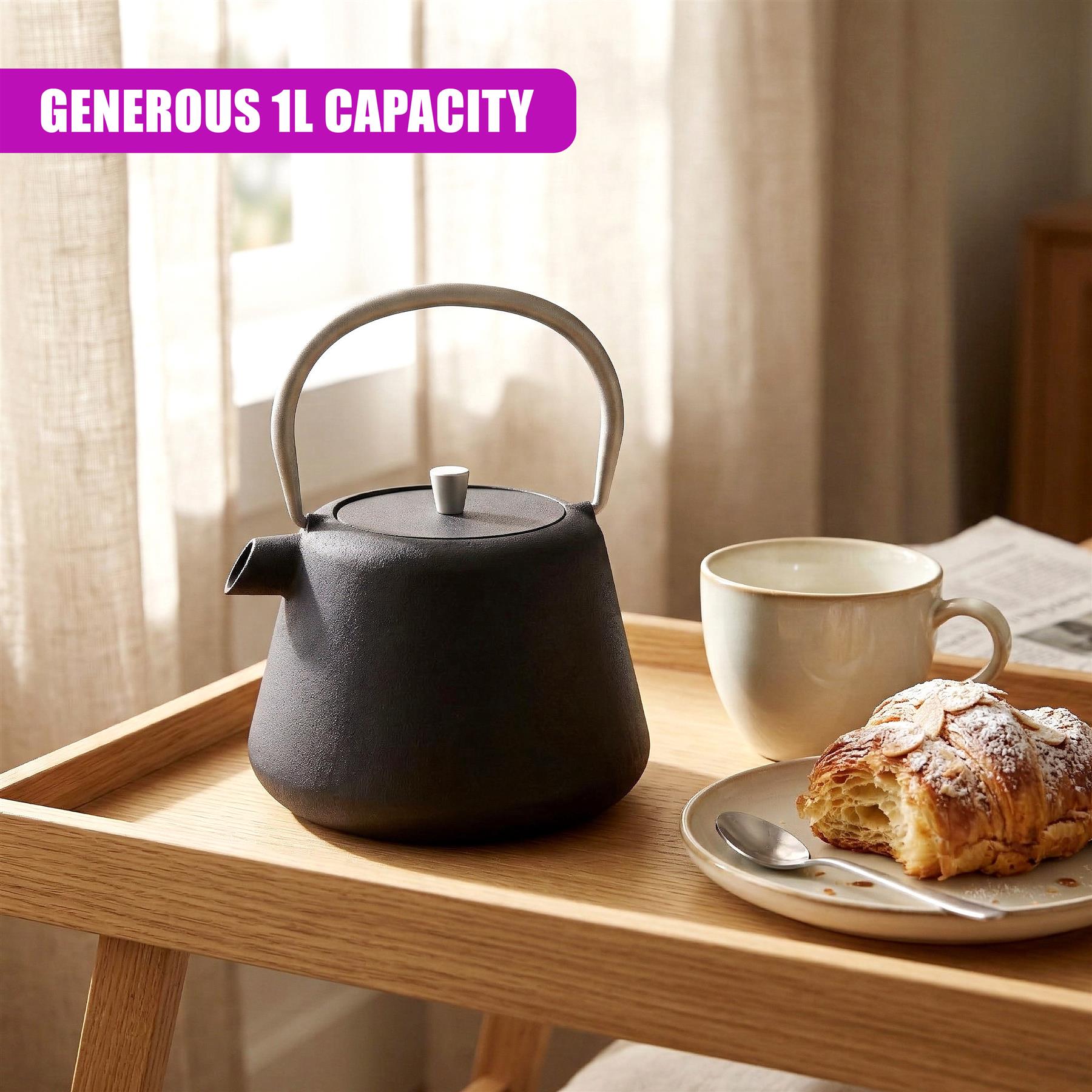 1L Cast Iron Tea Pot with Infuser