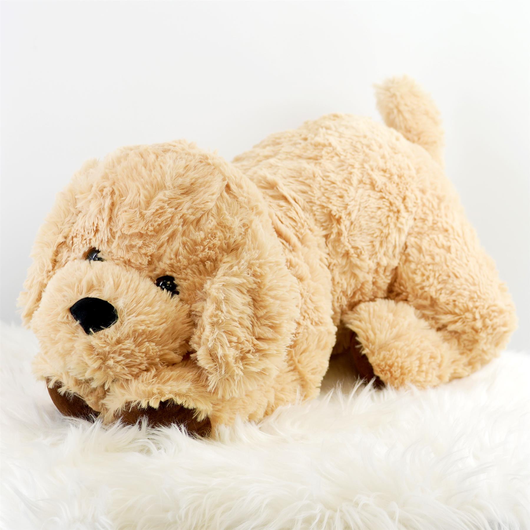 The Magic Toy Shop Giant Plush Lying Dog Soft Toy, 28 Inch