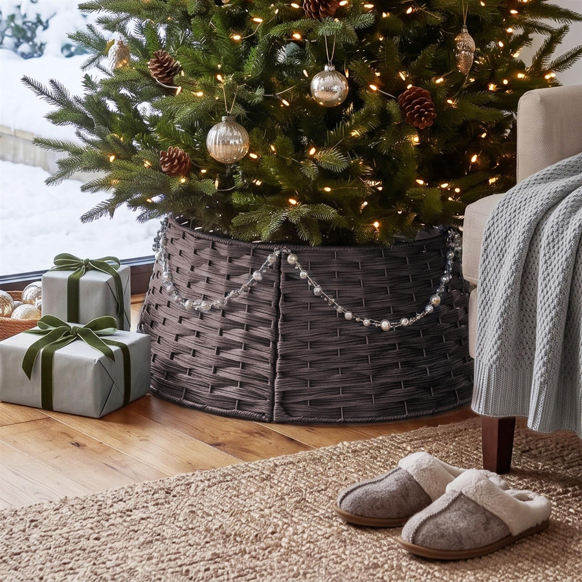 Brown Christmas Tree Skirt 65cm