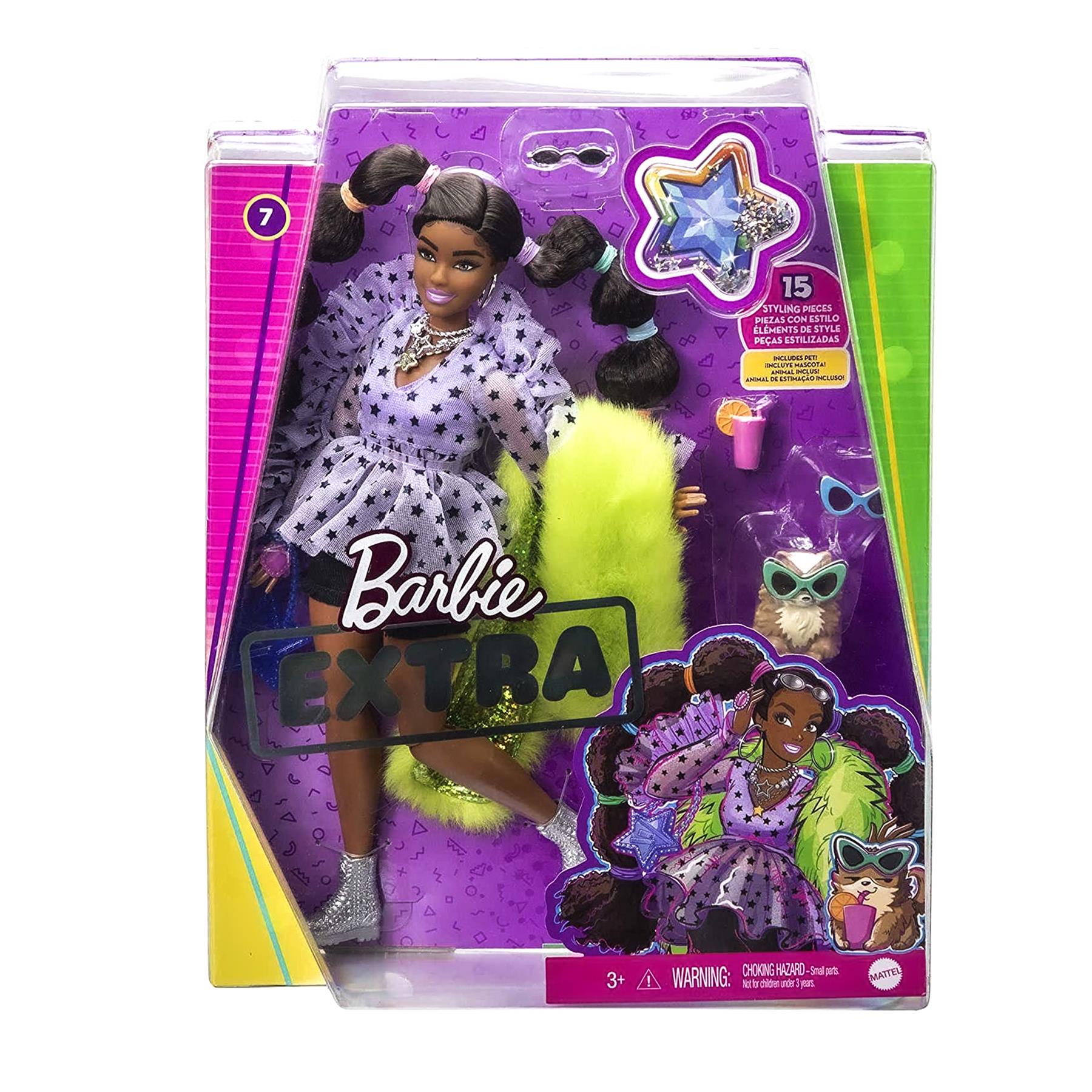 Barbie Doll Barbie Extra Doll with Pigtails and Bobble Hair Playset