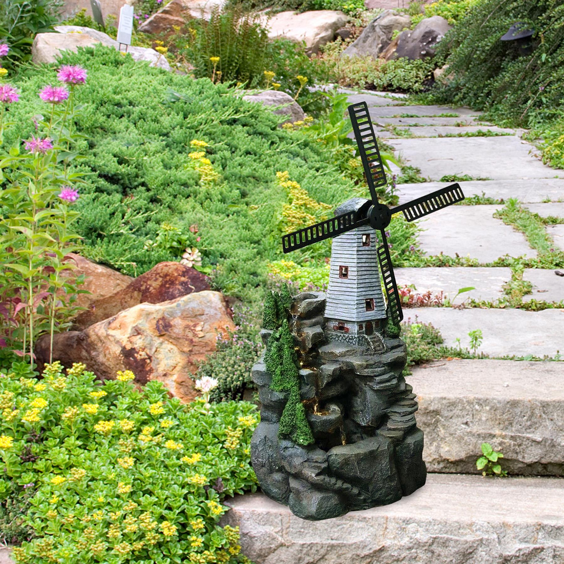 Windmill Water Feature Outdoor With LED by GEEZY - The Magic Toy Shop