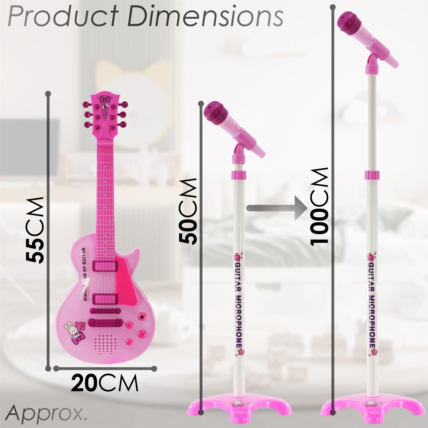 Pink Guitar Playset with Microphone & Stand
