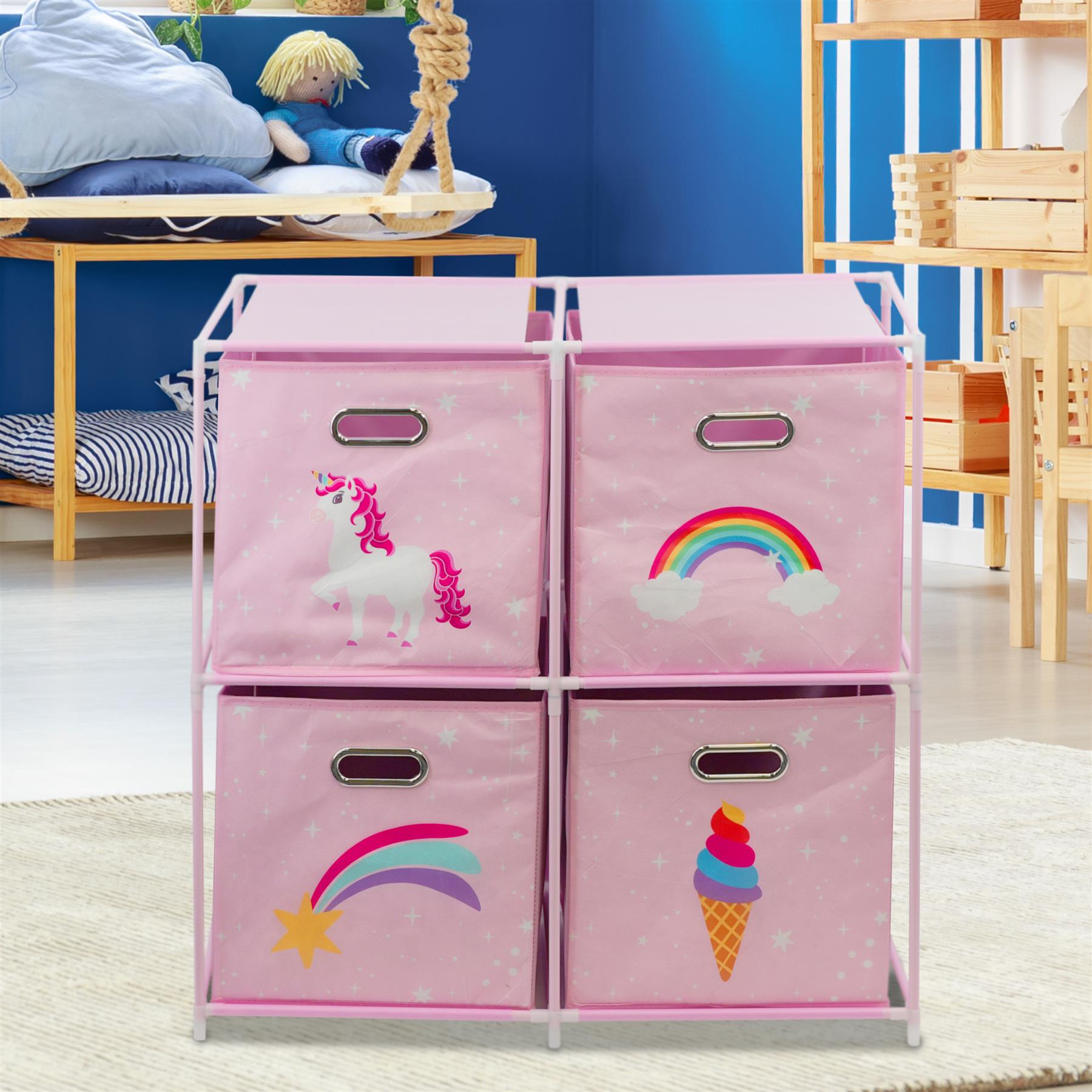 Kids Storage Cube Units, Unicorn Theme