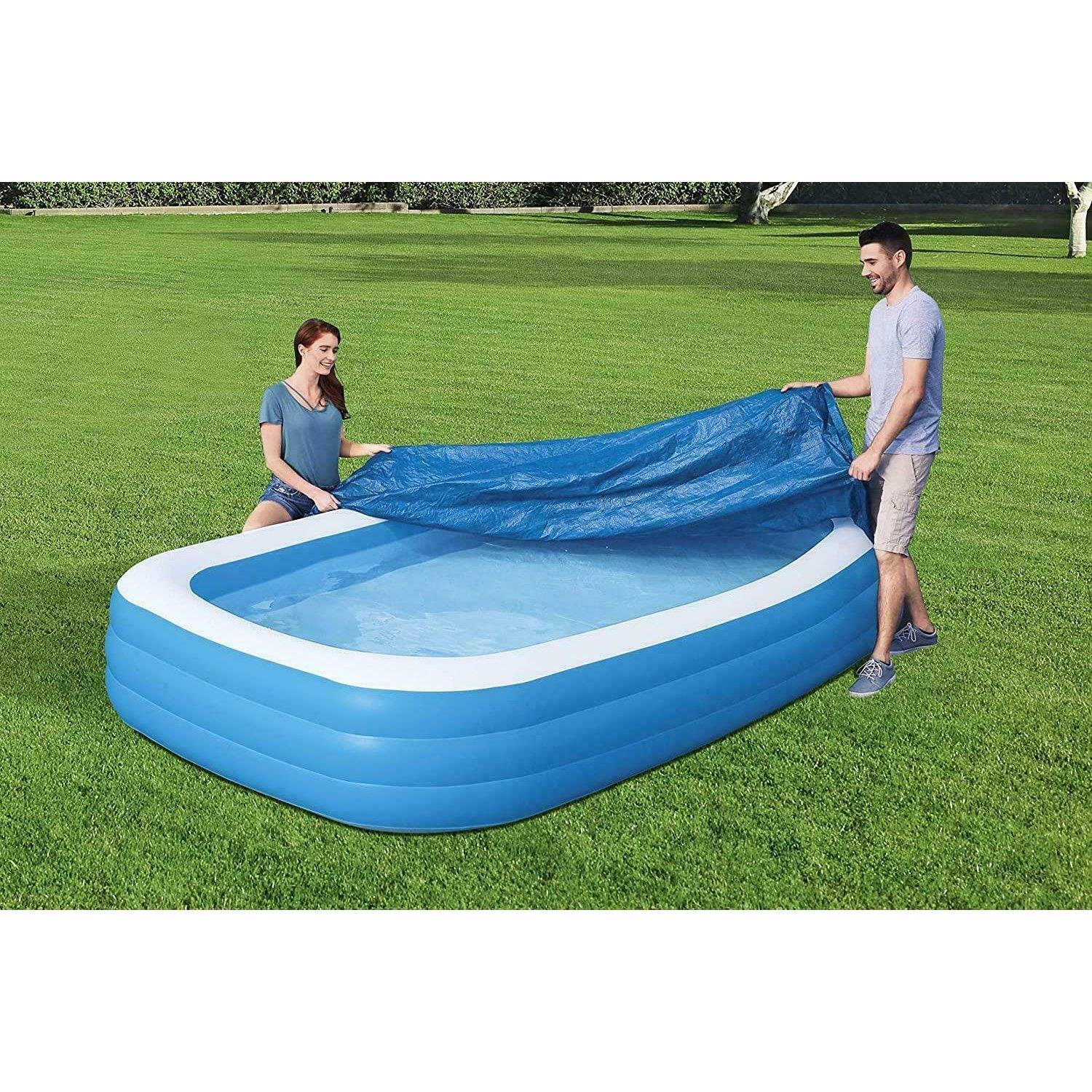 Bestway Swimming Pool Cove Bestway Flow Clear Rectangle Pool Covers 10 ft