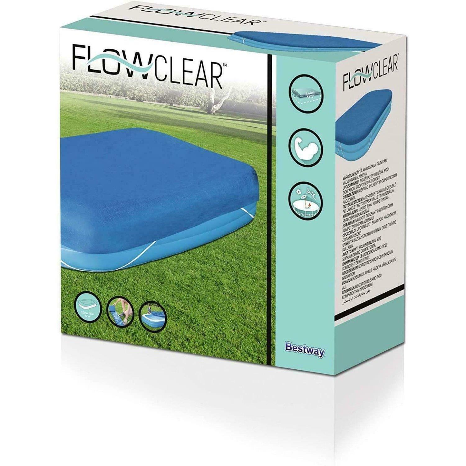 Bestway Swimming Pool Cove Bestway Flow Clear Rectangle Pool Covers 10 ft