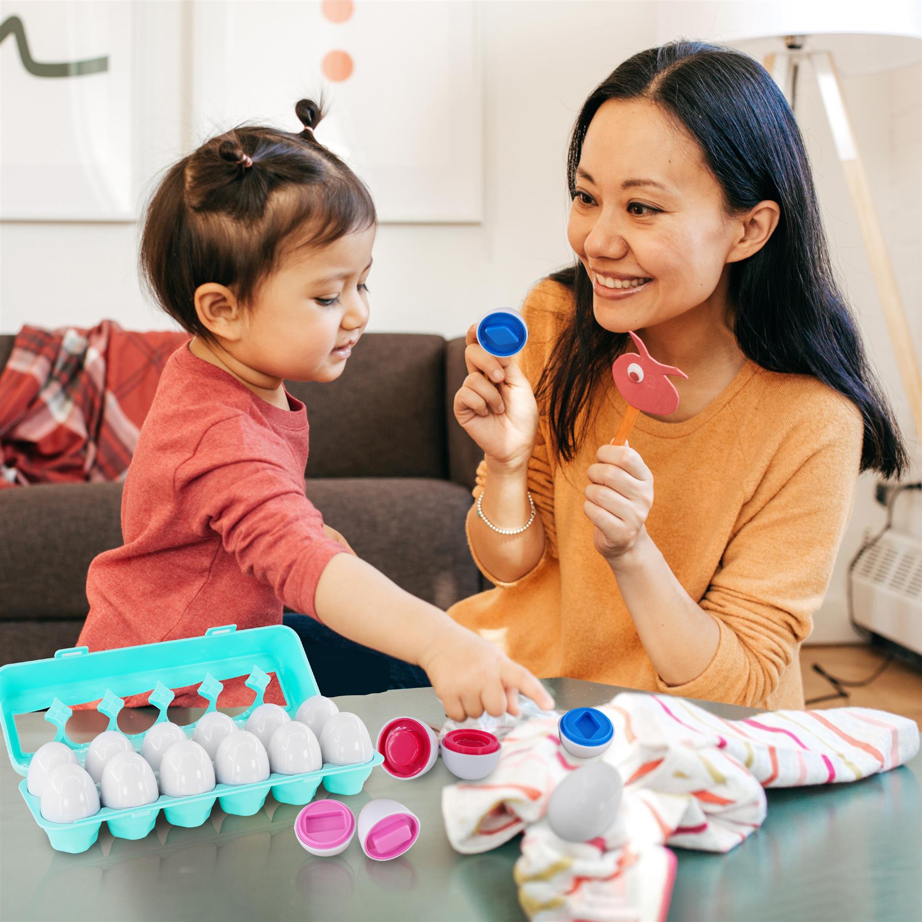 12 Shape Sorter Eggs