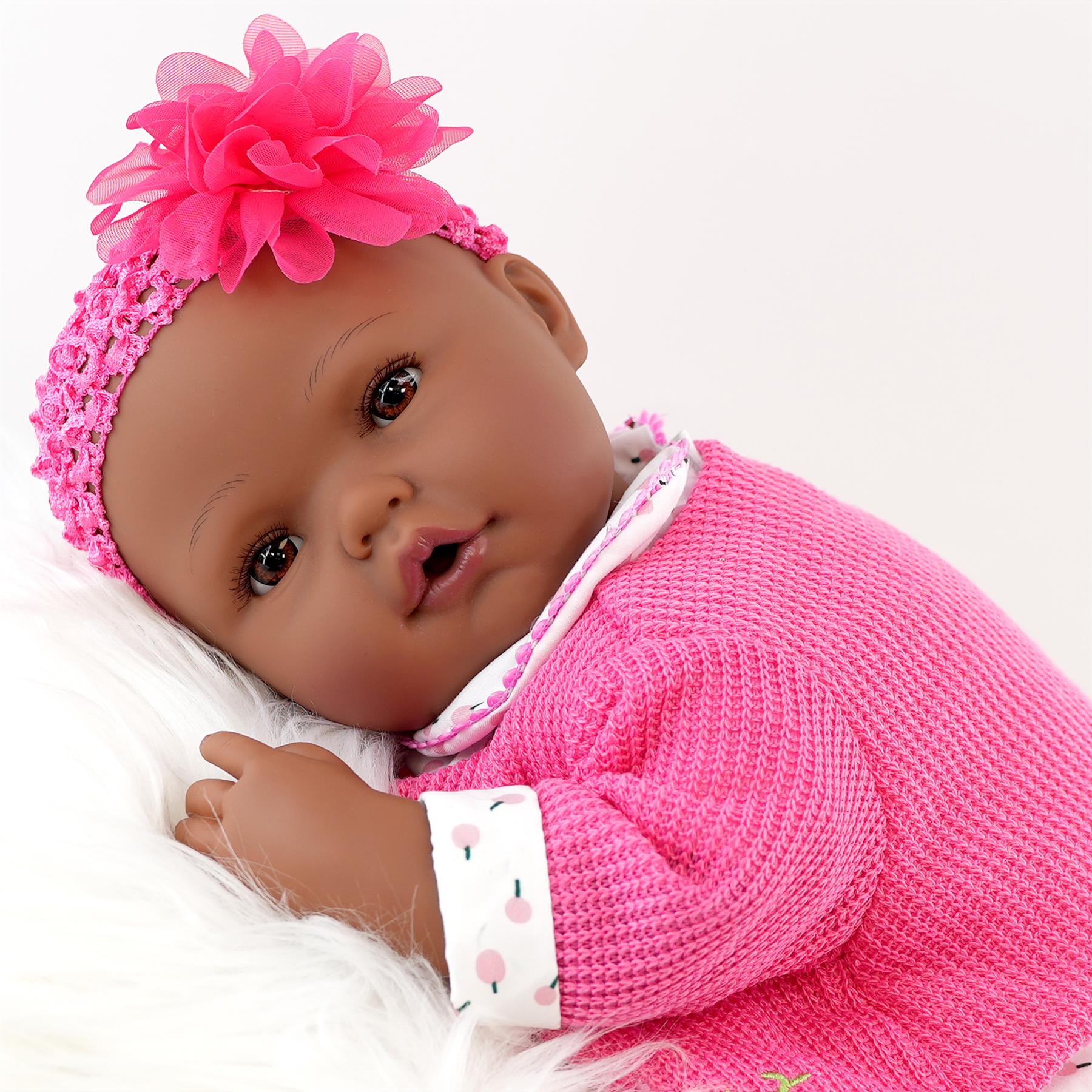 BiBi Doll Baby Doll BiBi Black Doll Reborn Ethnic "Blossom" (50 cm / 20")