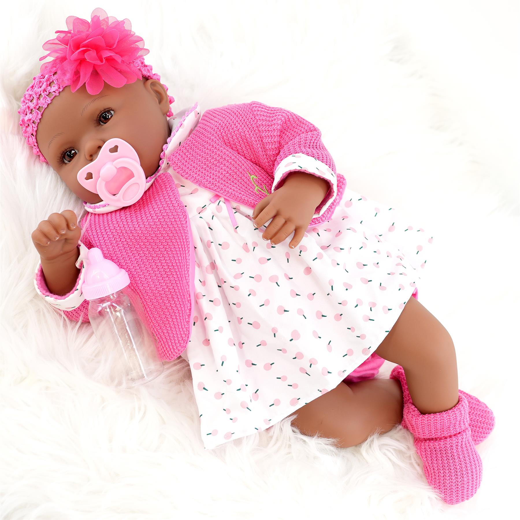 BiBi Doll Baby Doll BiBi Black Doll Reborn Ethnic "Blossom" (50 cm / 20")