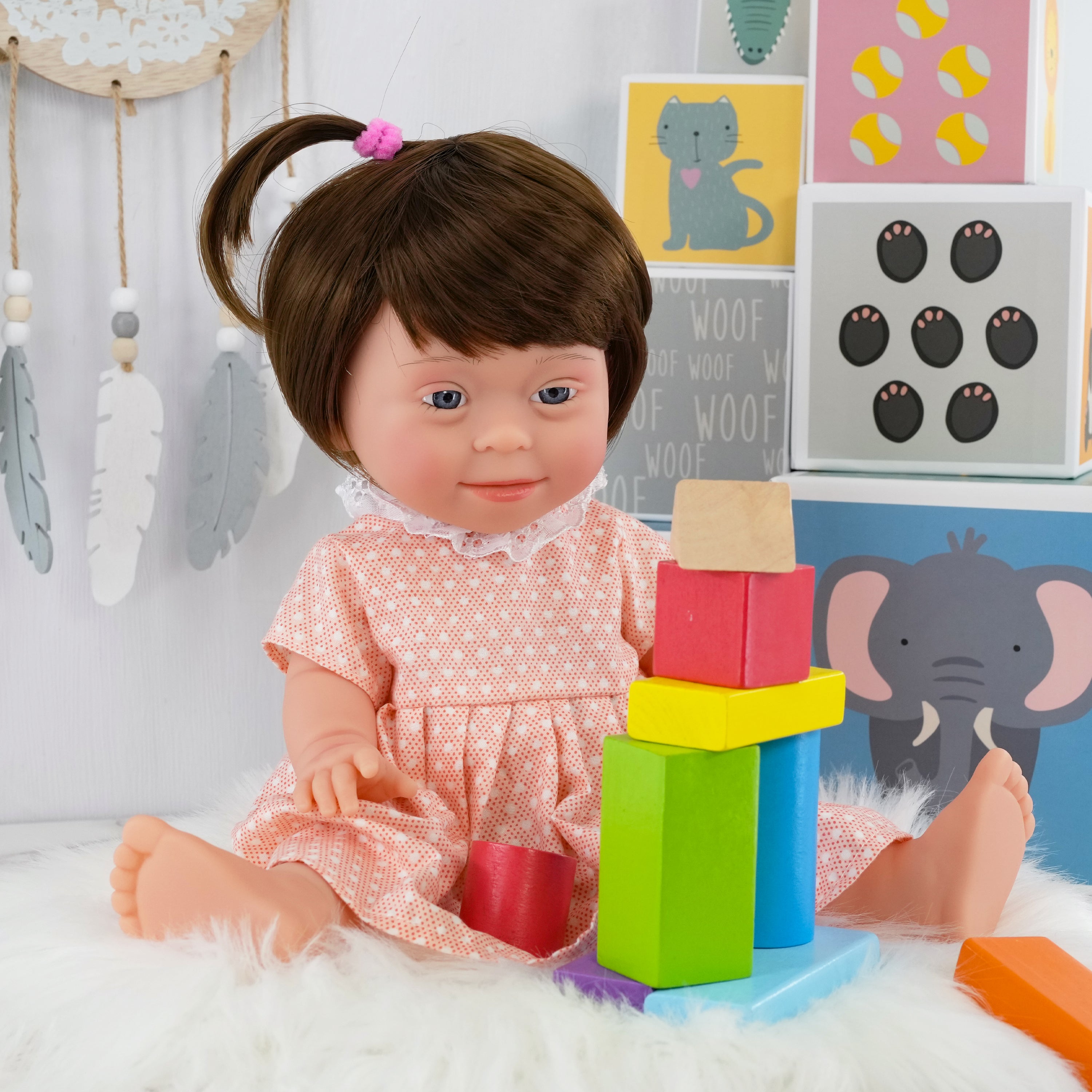 BiBi Doll Down Syndrome Girl - Brown Hair (36 cm / 14") by BiBi Doll - The Magic Toy Shop