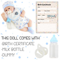 BiBi Doll Baby Doll Lifelike Reborn Baby Boy Doll with Open Eyes 17