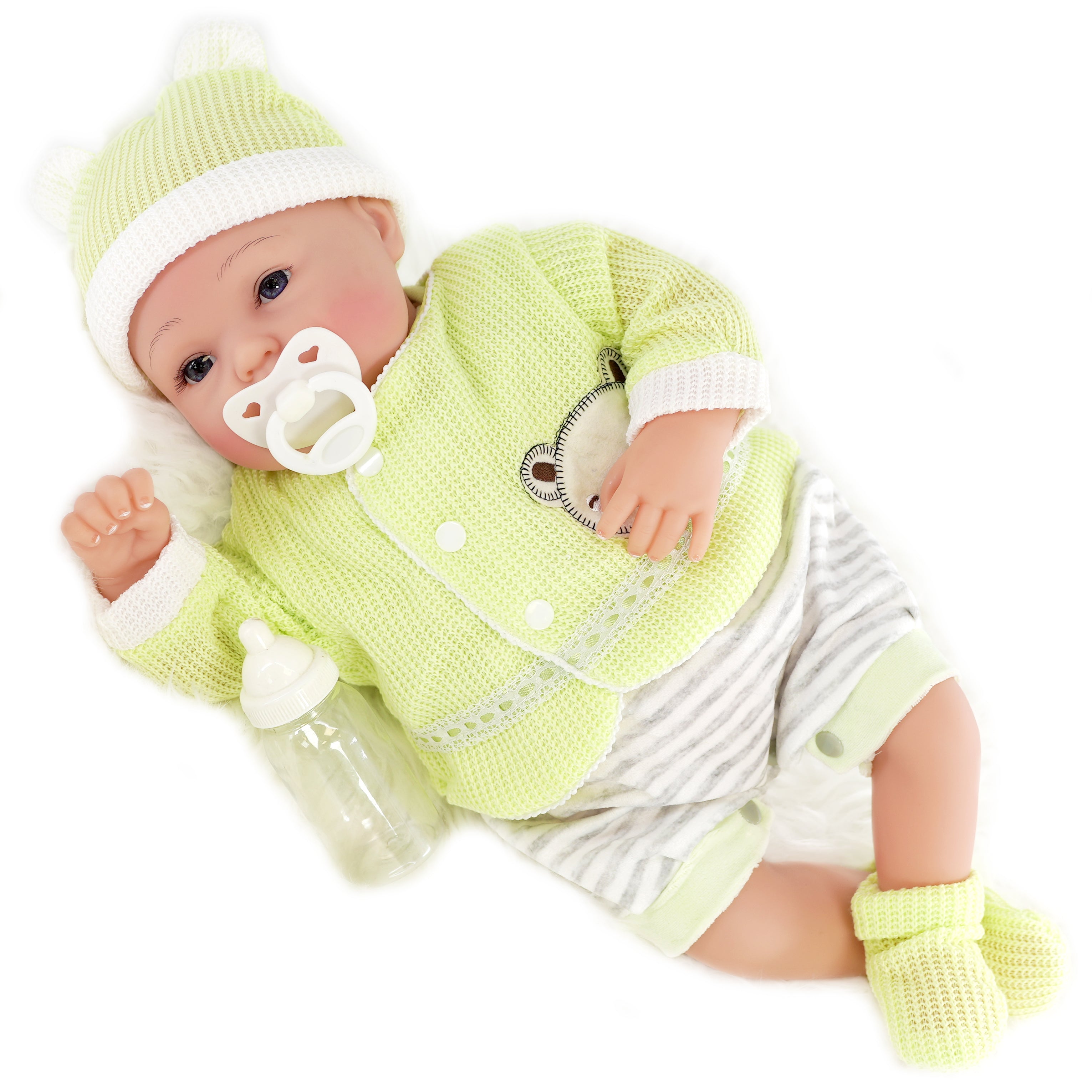 BiBi Doll Baby Doll Reborn Baby Boy Doll with Open Eyes