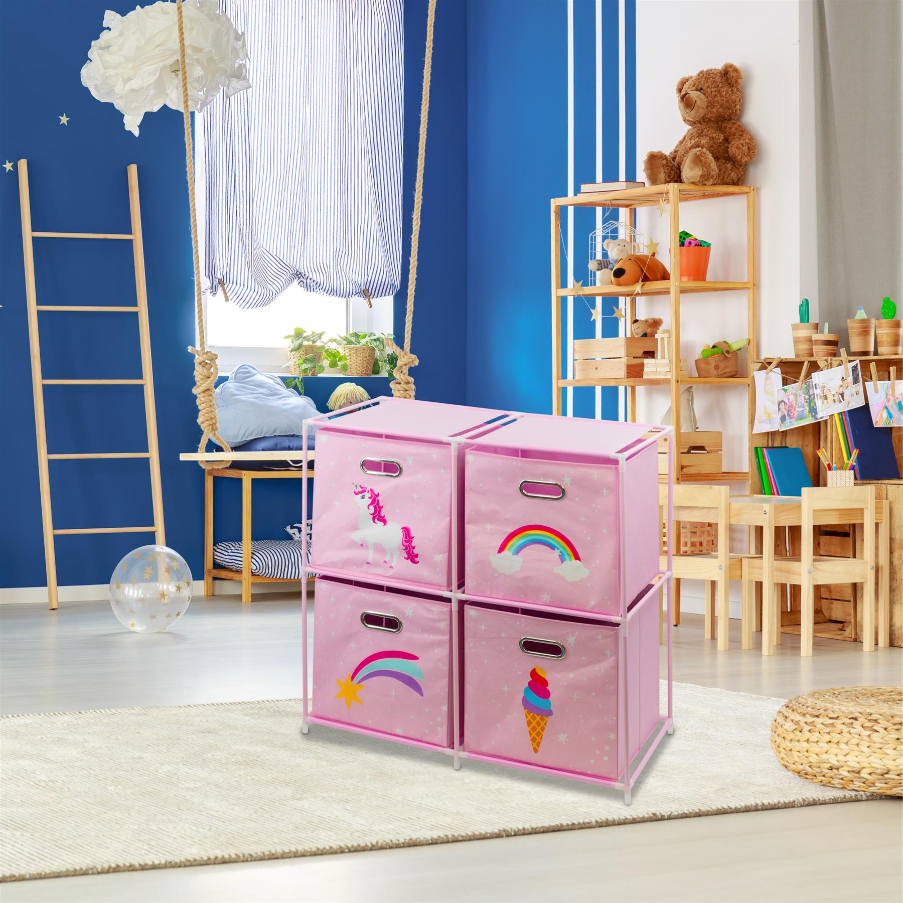 Kids Storage Cube Units, Unicorn Theme