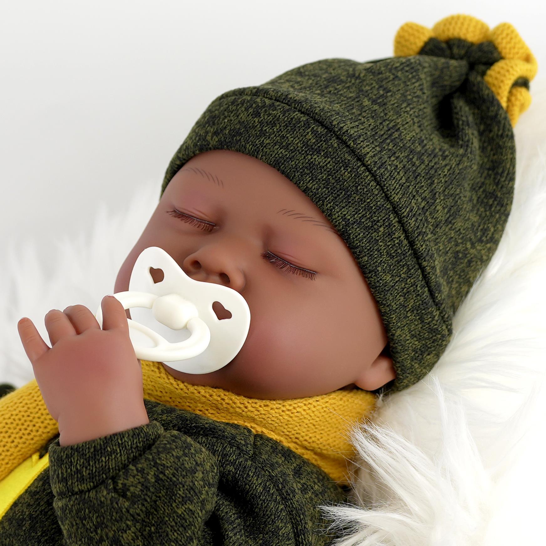 BiBi Black Doll Reborn Ethnic Sleeping Boy "Glorio" (50 cm / 20") by BiBi Doll - The Magic Toy Shop
