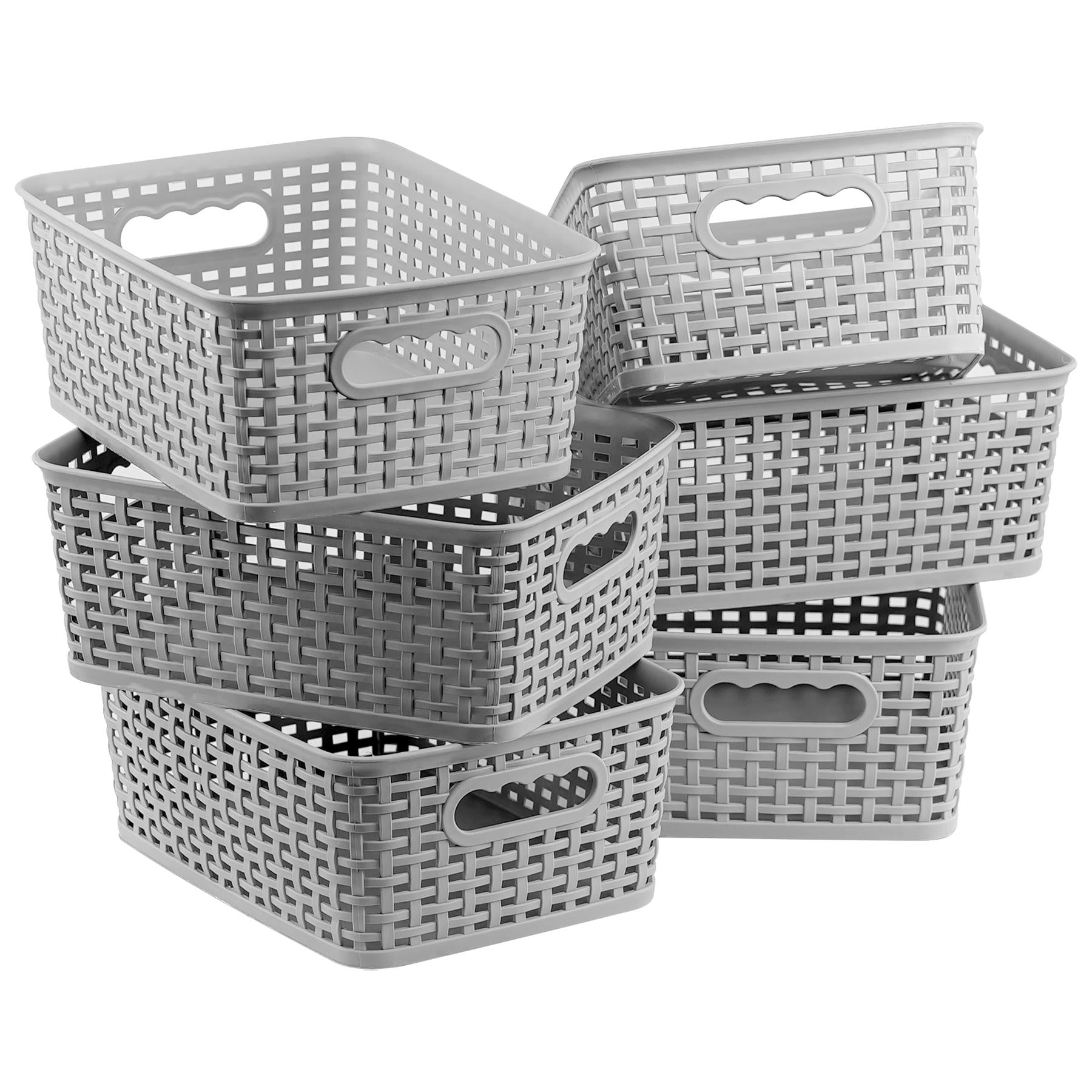 GEEZY Plastic Storage Baskets Set of 6