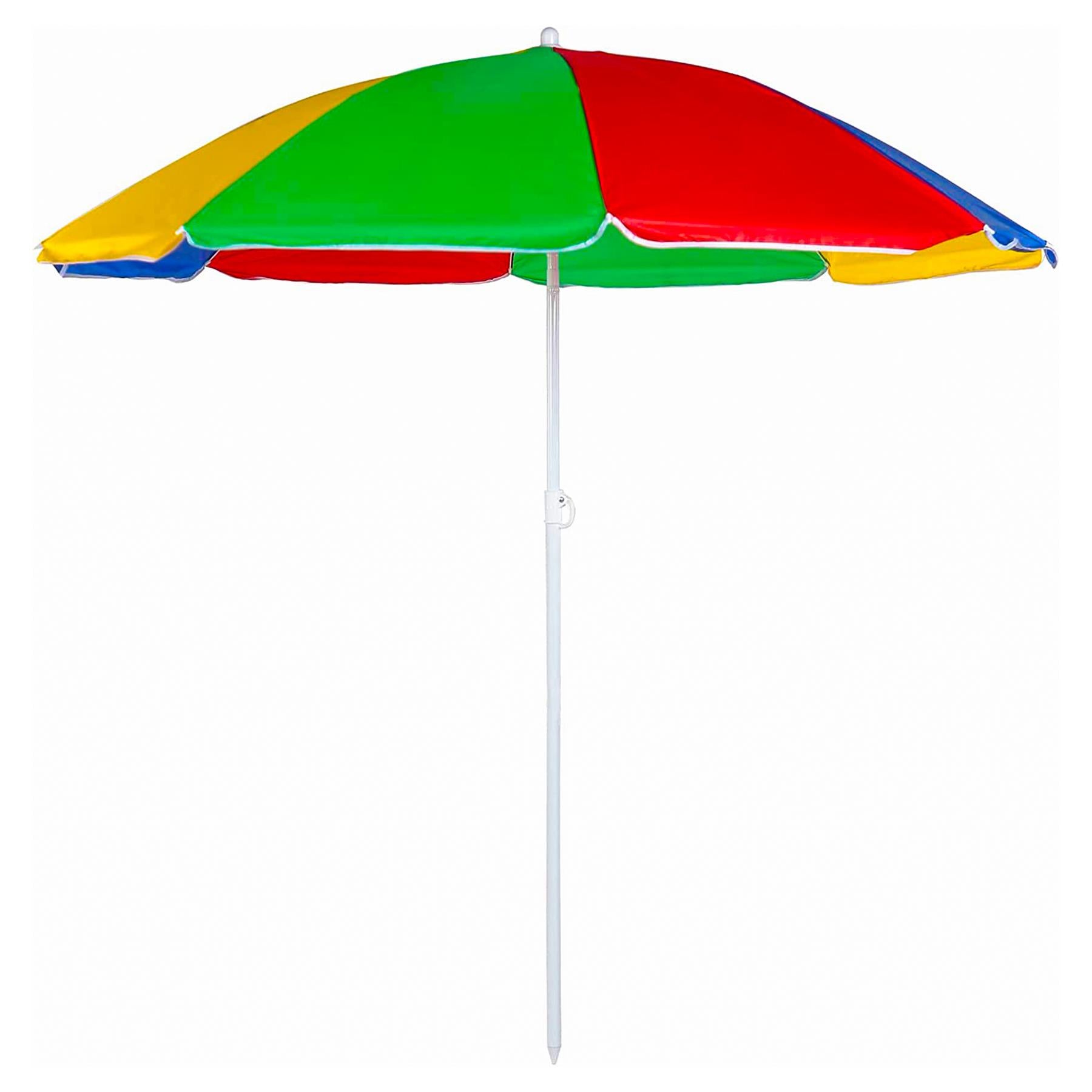 Multi-Coloured Beach Tilting Parasol 1.6M by The Magic Toy Shop - The Magic Toy Shop