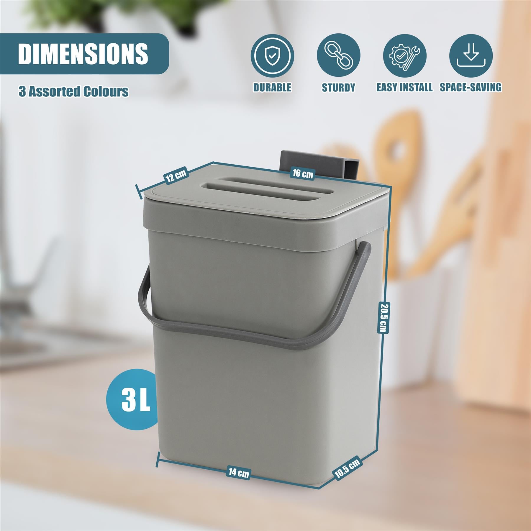 Hanging Waste Bin 3L